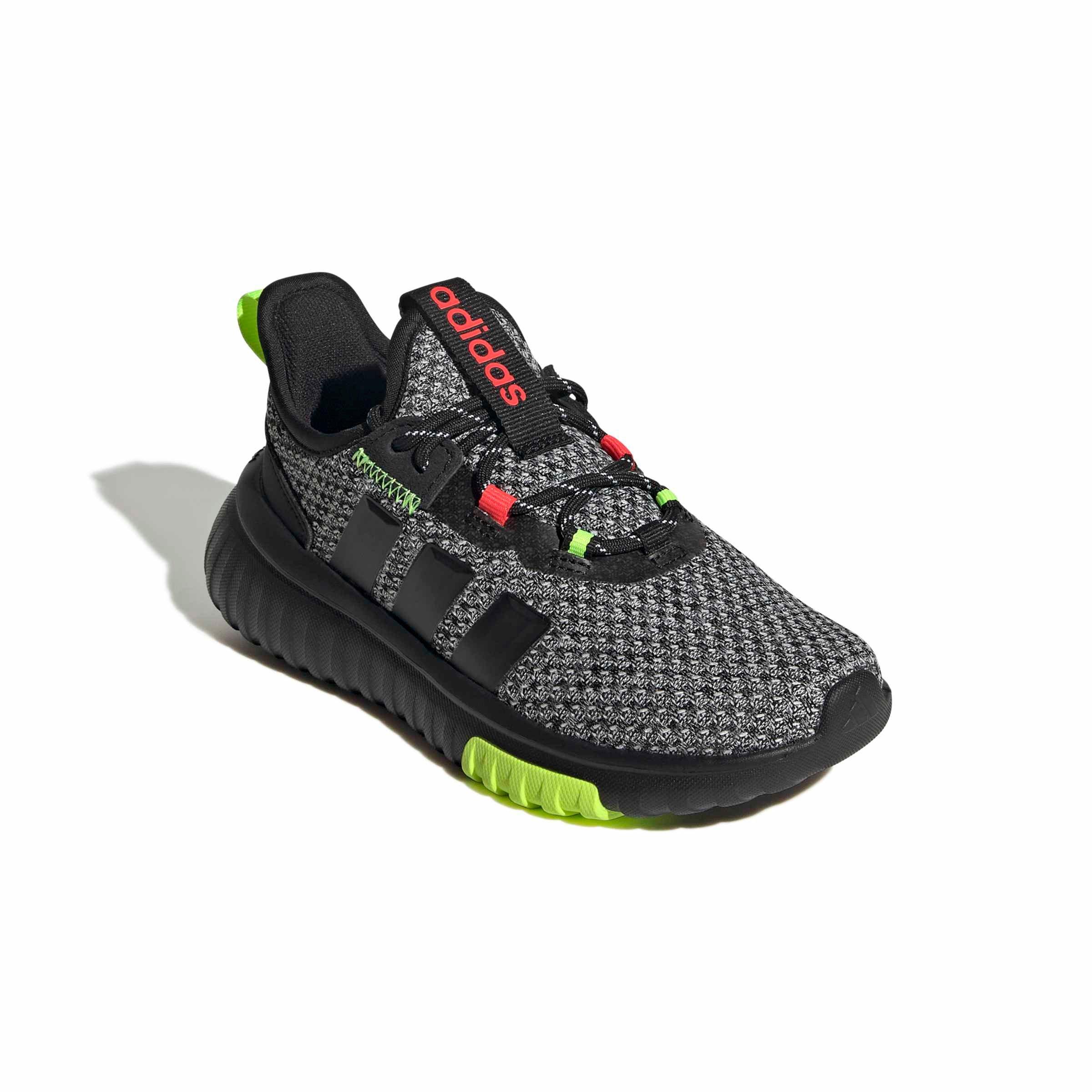 adidas Kaptir 4.0 "Core Black/Core Black/Lucid Lemon" Grade School Boys' Shoe - BLACK/BLACK/LEMON Thumbnail View 3