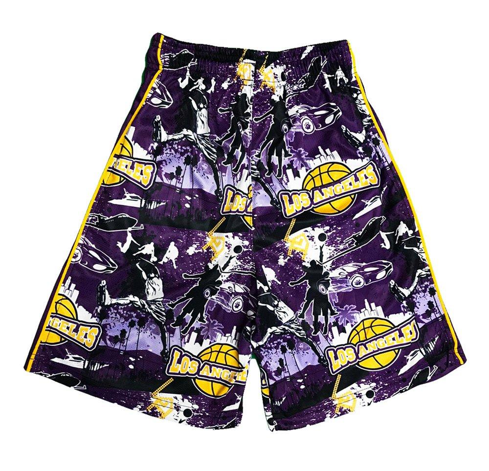 Flow Society LA Basketball Big Boys' Purple Shorts