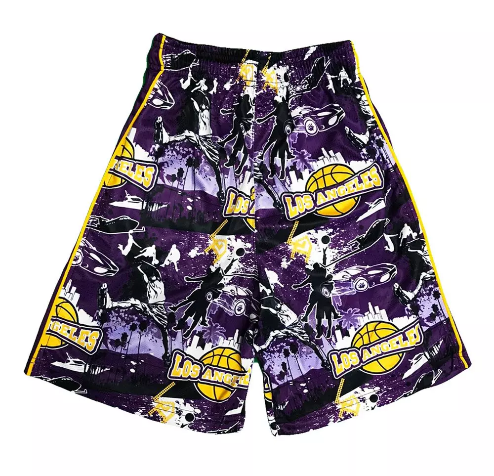 Flow Society Big Boys' LA Basketball Shorts - Purple - PURPLE