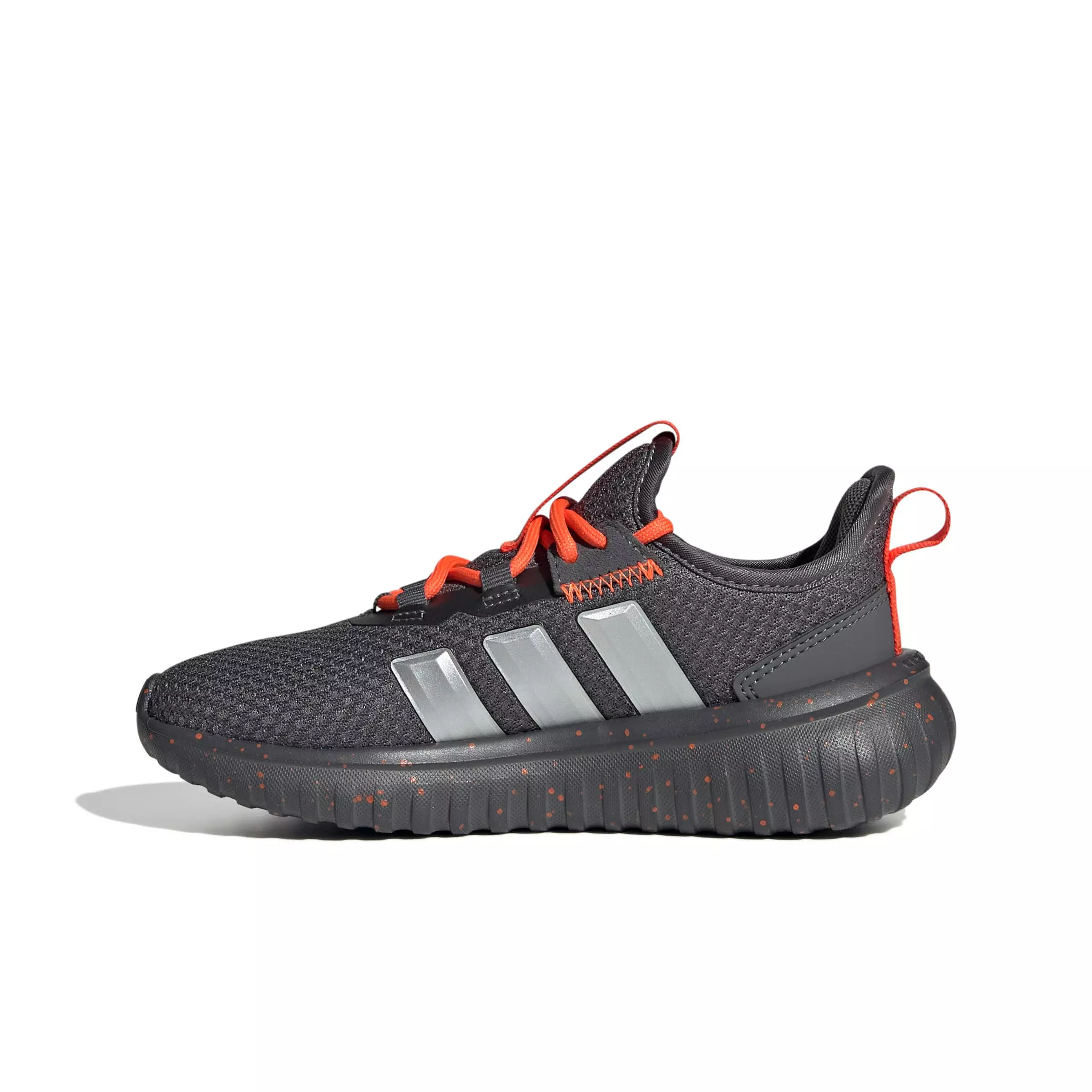 adidas Kaptir 4.0 "Grey Five/Matte Silver/Impact Orange" Grade School Boys' Shoe - GREY/SILVER/ORANGE