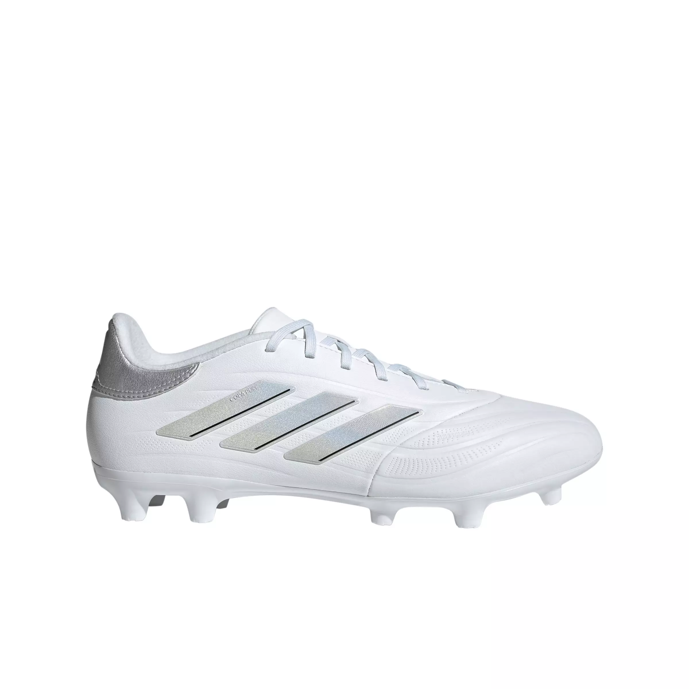 adidas Copa Pure II League Firm Ground "Ftwr White/Ftwr White/Silver Metallic" Men's Soccer Cleat - WHITE/WHITE/SILVER