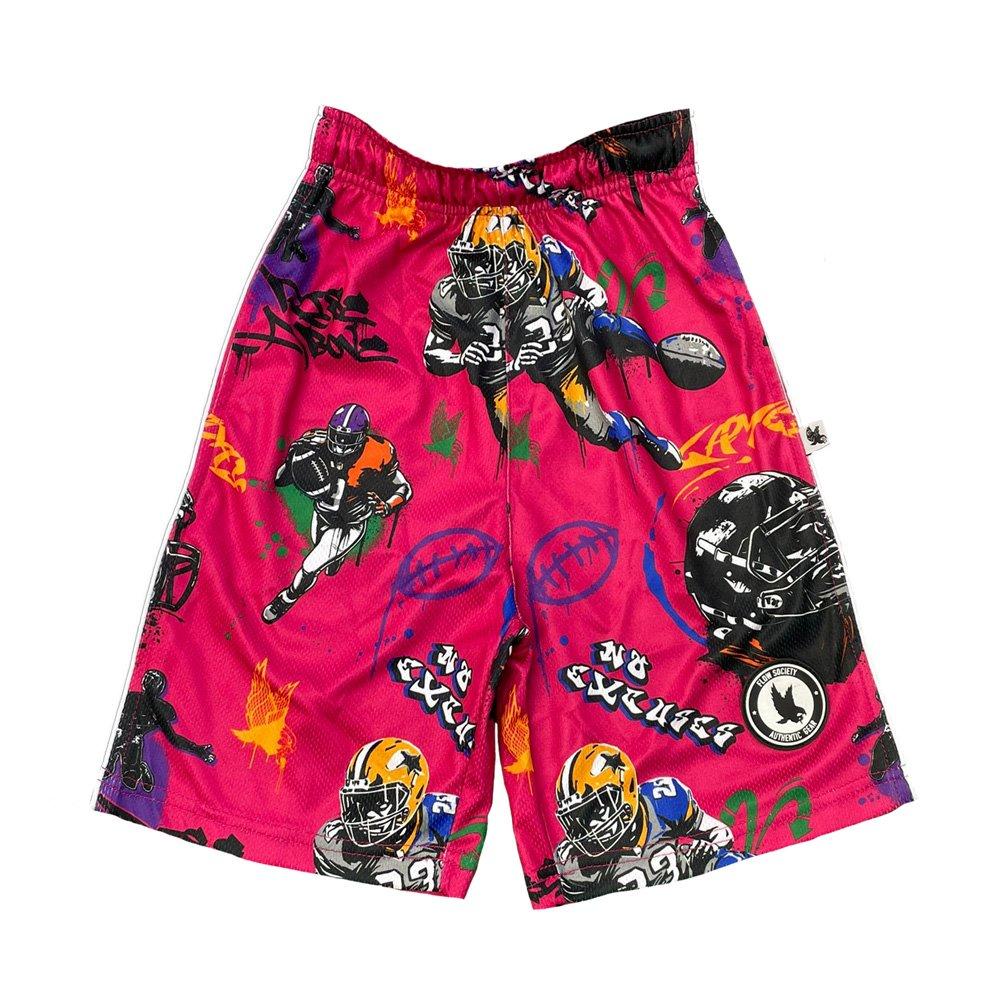 Flow Society Rise Above It Football Graffiti Big Boys' Pink Shorts