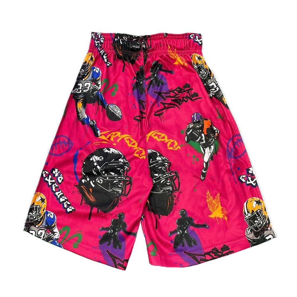 Flow Society Rise Above It Football Graffiti Big Boys' Pink Shorts