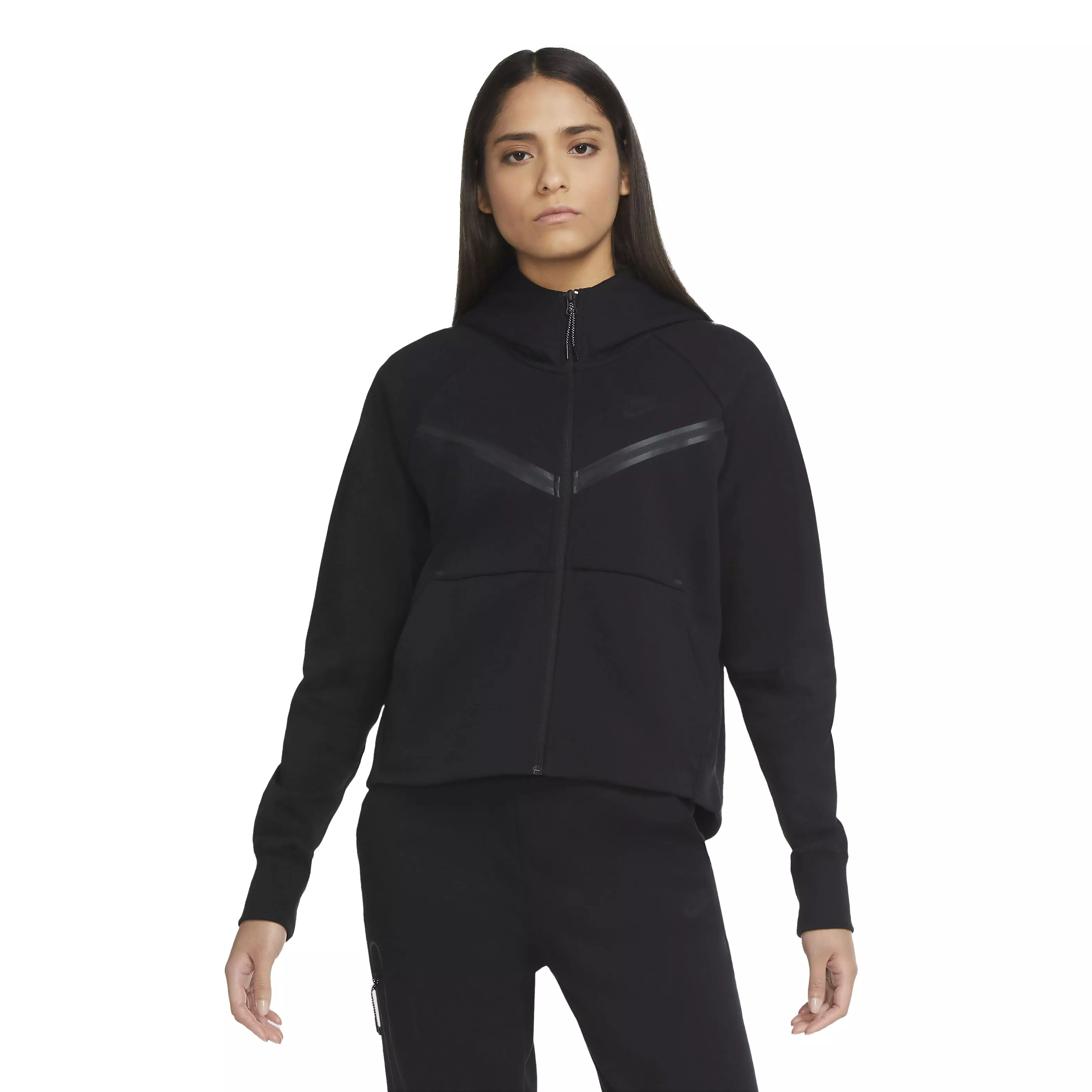 Nike Women's Sportswear Essential Cropped Hoodie (XS, Black/White