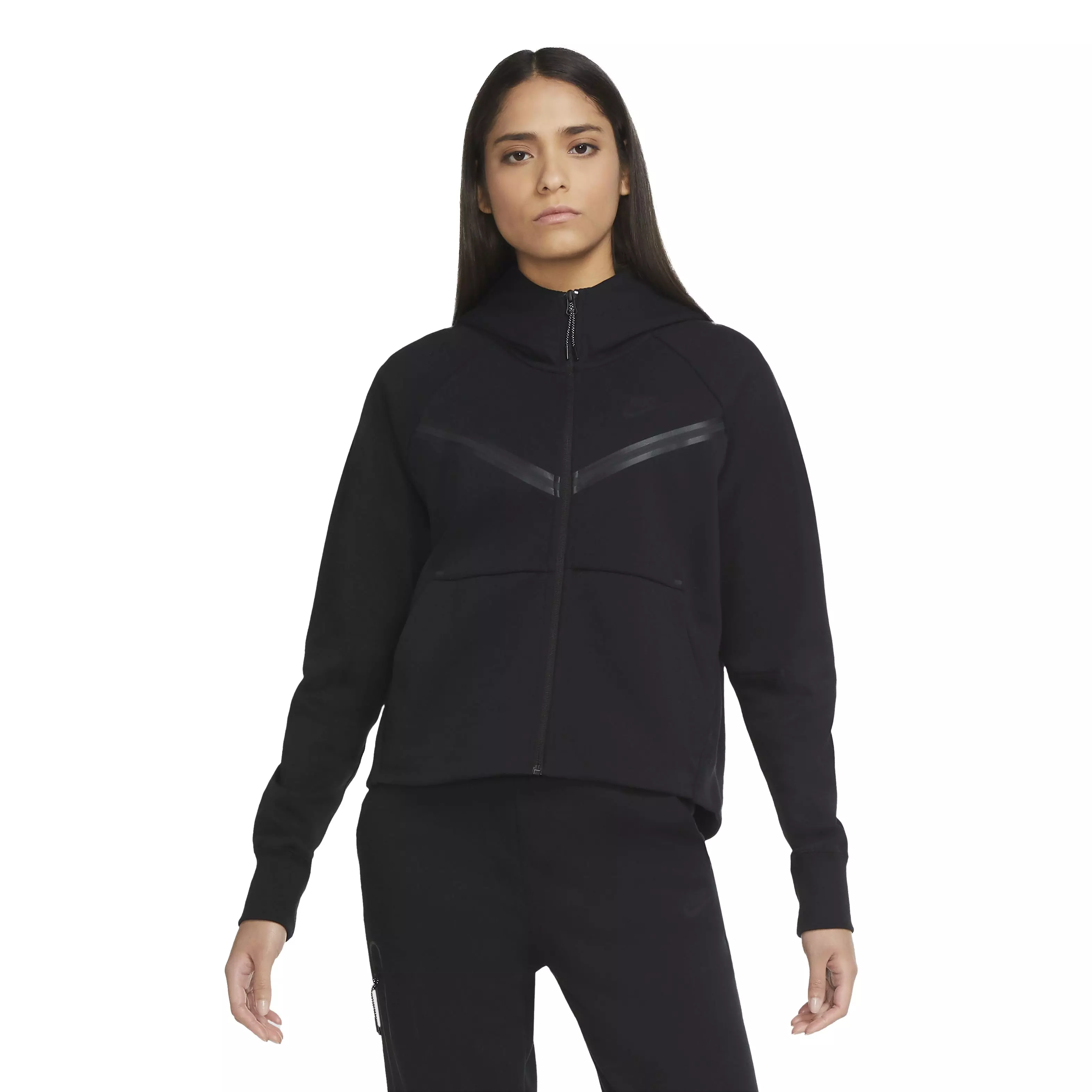 Nike Women's Sportswear Tech Fleece Windrunner Full-Zip Hoodie - BLACK