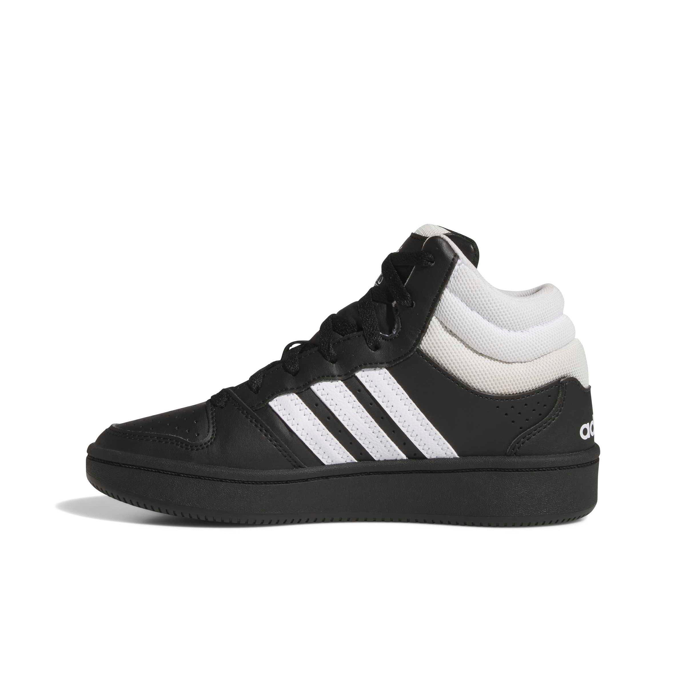 adidas Hoops Mid Classic "Core Black/Ftwr White/Orbit Grey" Grade School Boys' Shoe - BLACK/WHITE/GREY Thumbnail View 2
