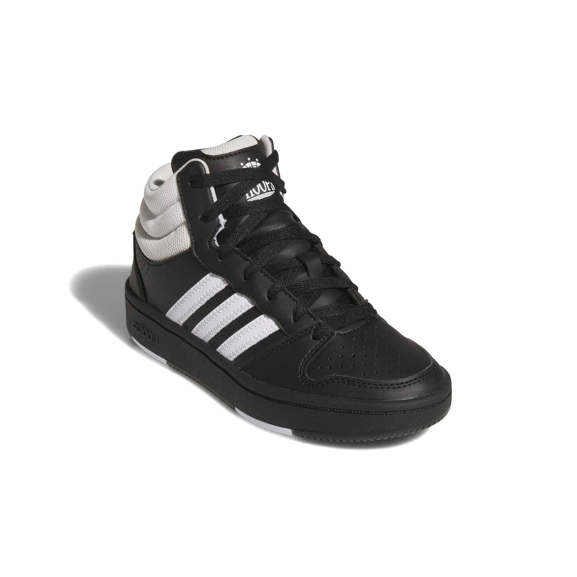 adidas Hoops Mid Classic "Core Black/Ftwr White/Orbit Grey" Grade School Boys' Shoe - BLACK/WHITE/GREY Thumbnail View 3