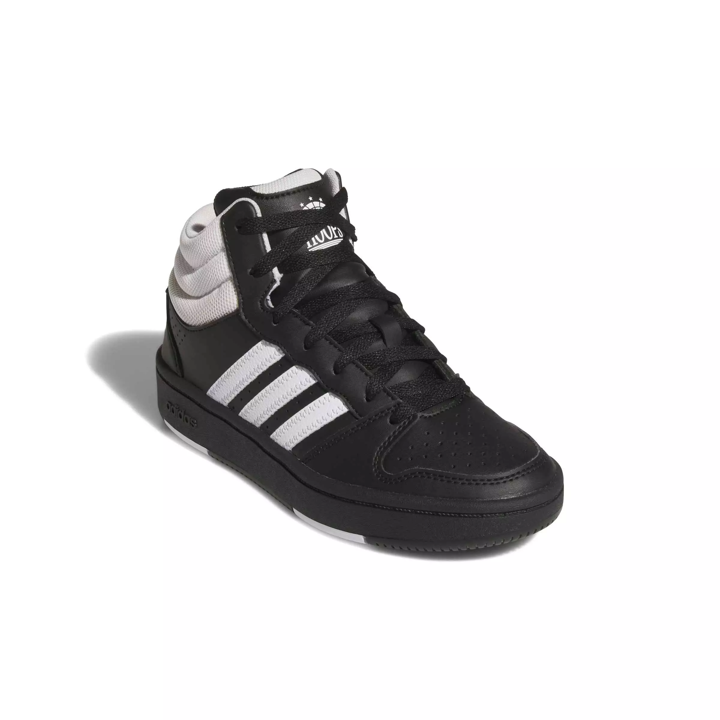 adidas Hoops Mid Classic "Core Black/Ftwr White/Orbit Grey" Grade School Boys' Shoe - BLACK/WHITE/GREY