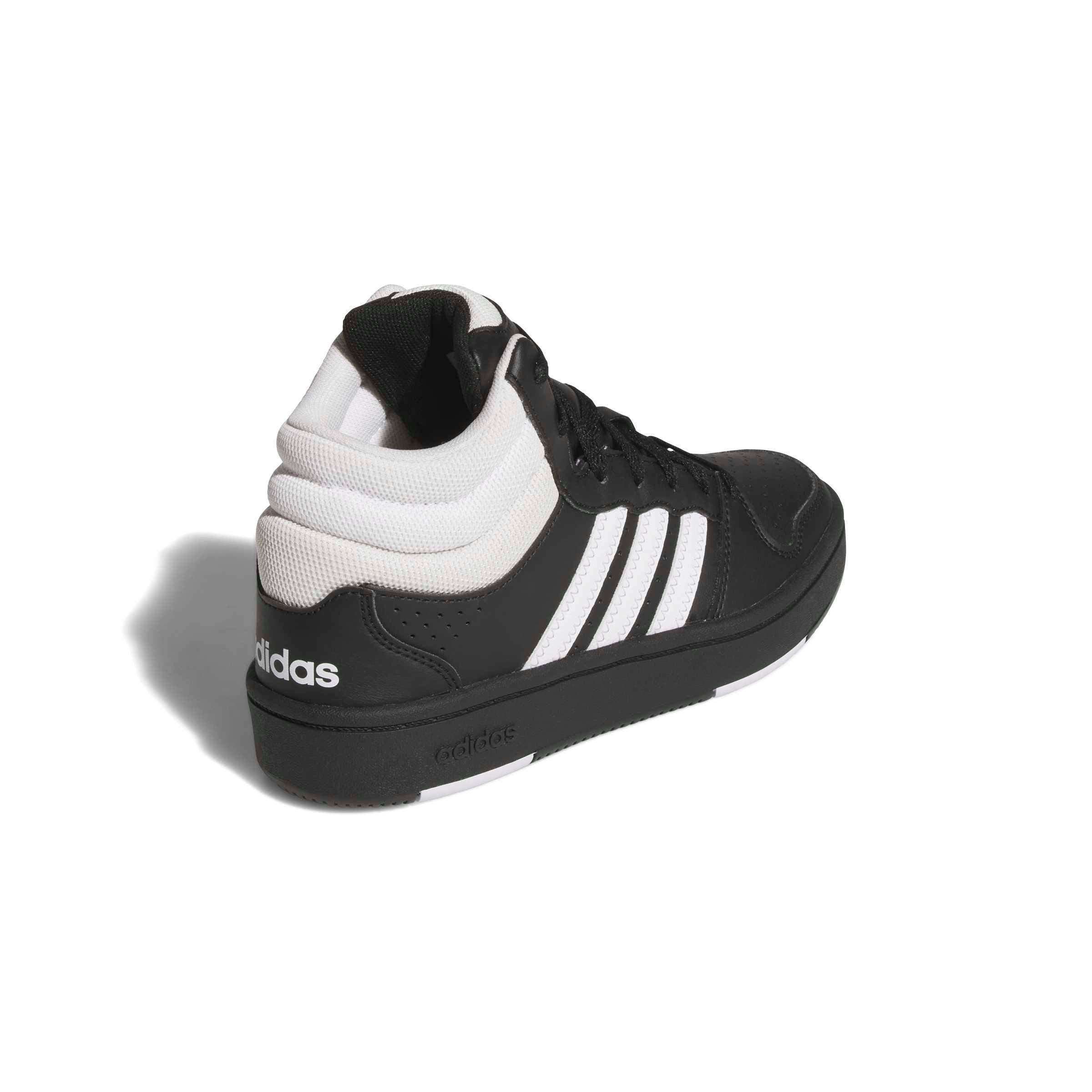 adidas Hoops Mid Classic "Core Black/Ftwr White/Orbit Grey" Grade School Boys' Shoe - BLACK/WHITE/GREY Thumbnail View 4