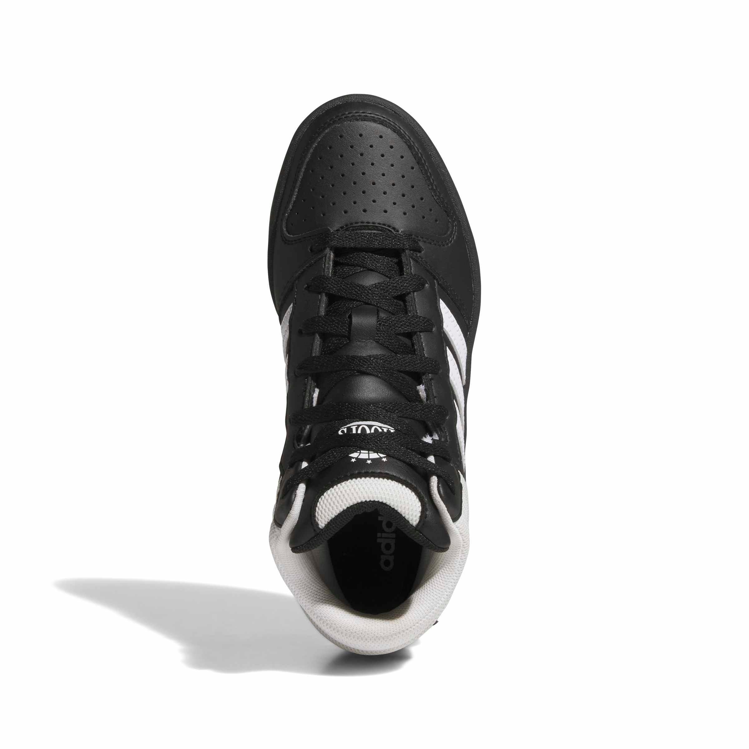 adidas Hoops Mid Classic "Core Black/Ftwr White/Orbit Grey" Grade School Boys' Shoe - BLACK/WHITE/GREY Thumbnail View 5