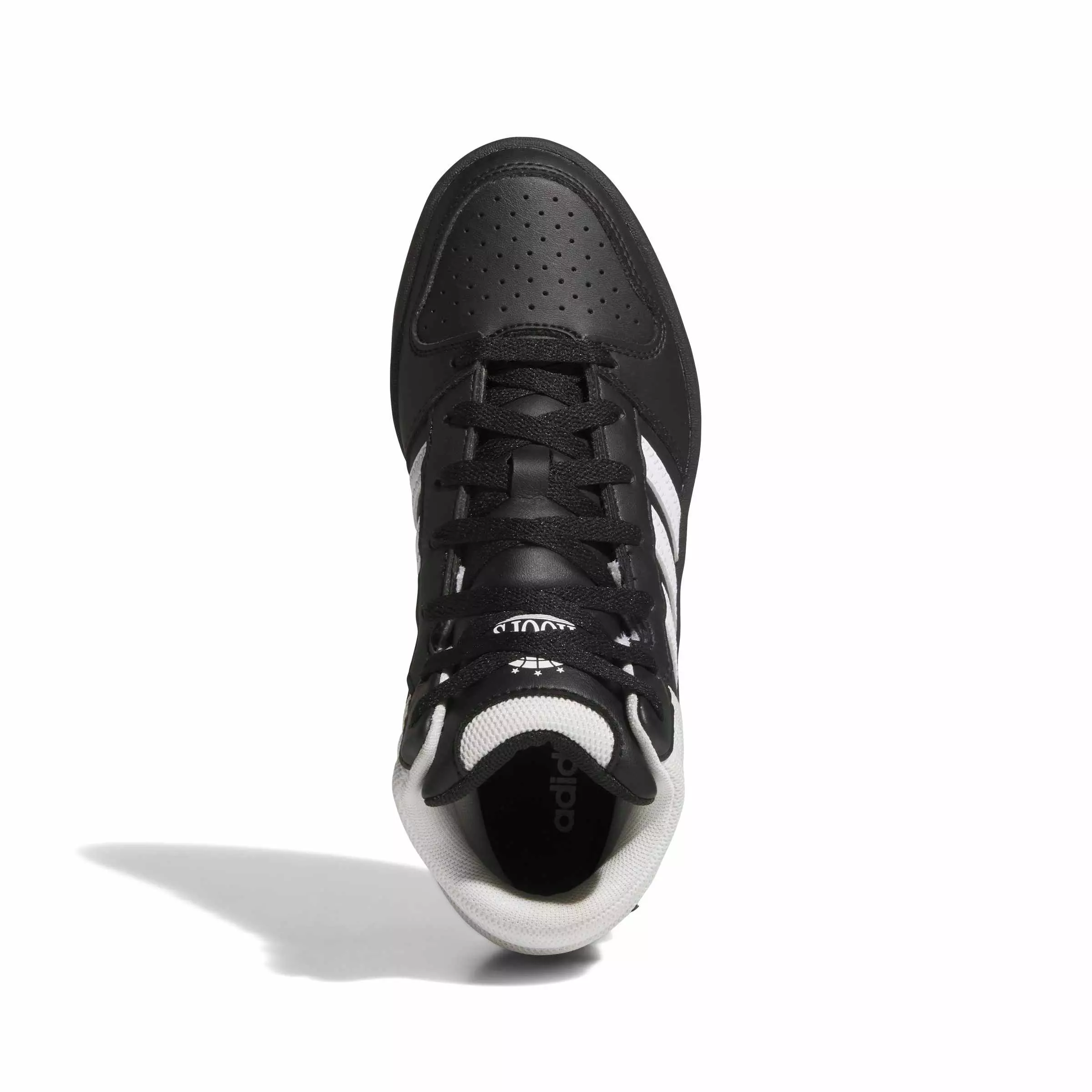 adidas Hoops Mid Classic "Core Black/Ftwr White/Orbit Grey" Grade School Boys' Shoe - BLACK/WHITE/GREY