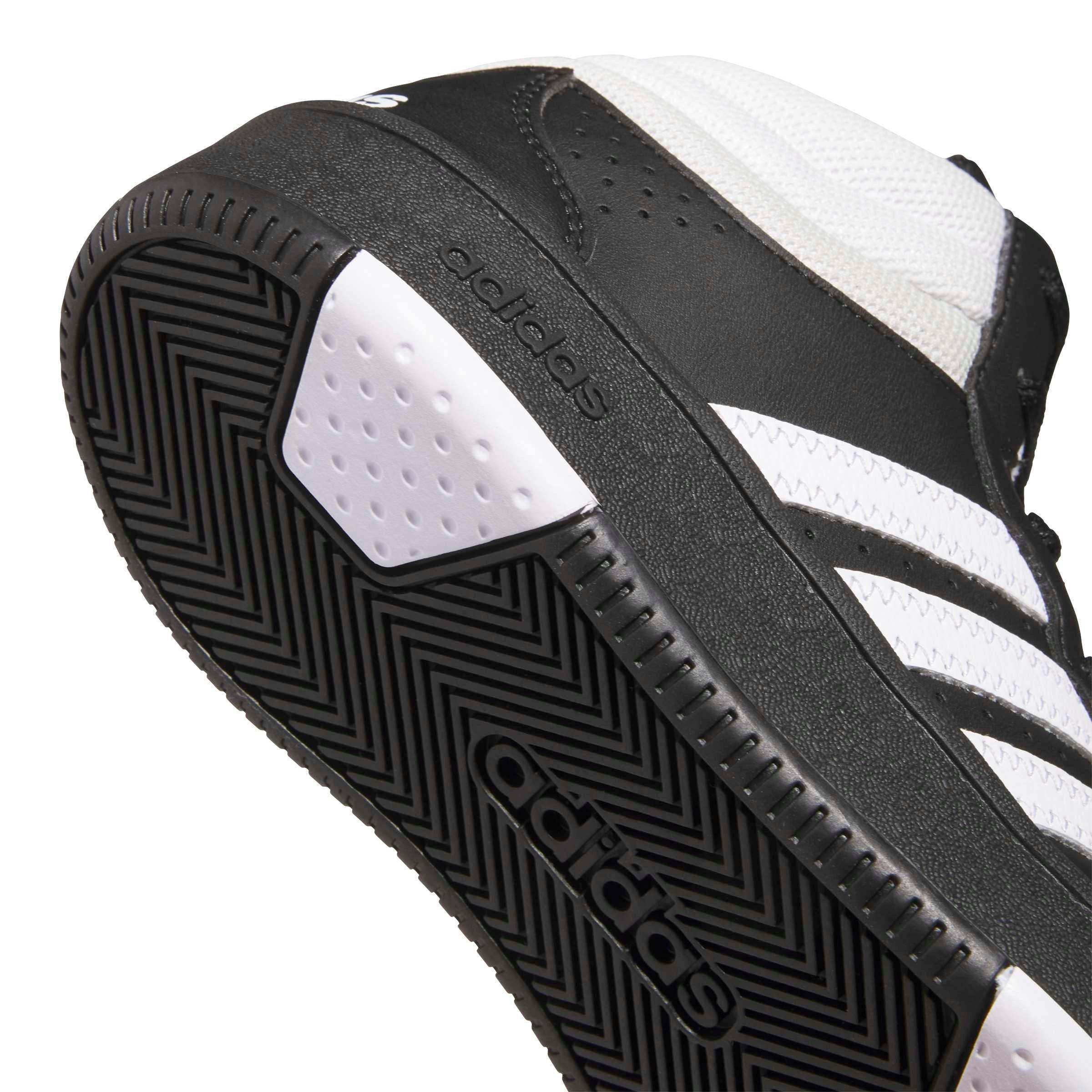 adidas Hoops Mid Classic "Core Black/Ftwr White/Orbit Grey" Grade School Boys' Shoe - BLACK/WHITE/GREY Thumbnail View 8