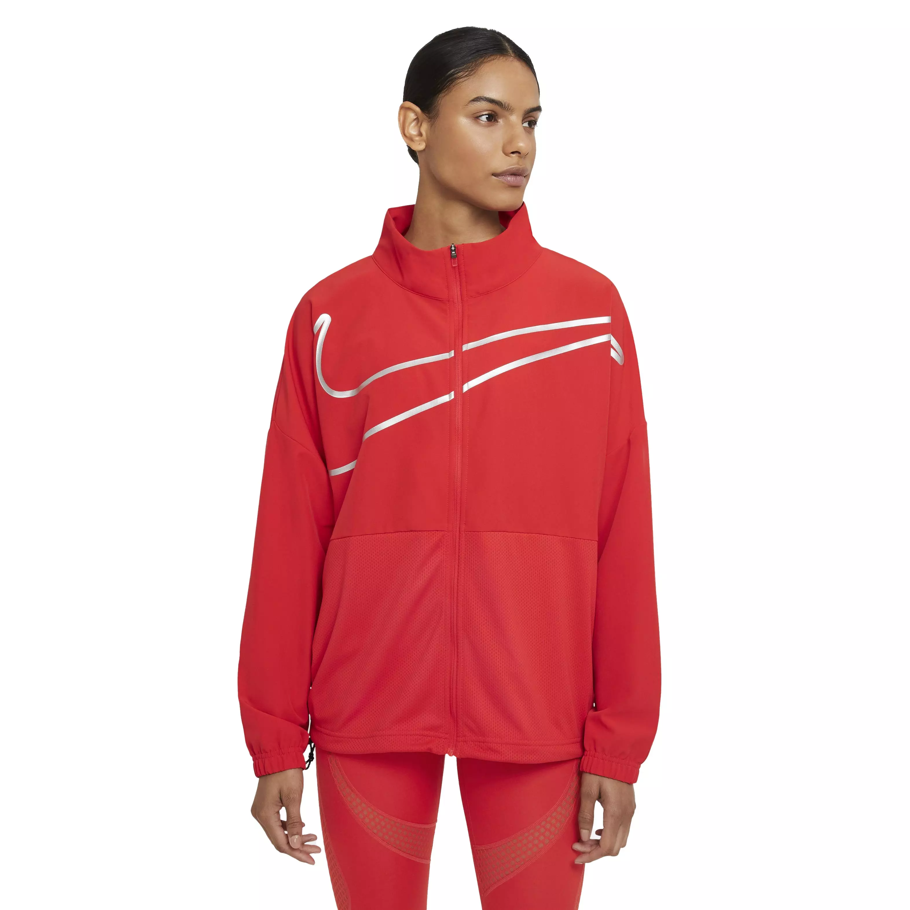 Nike Women's Pro Woven Full Zip Jacket - RED