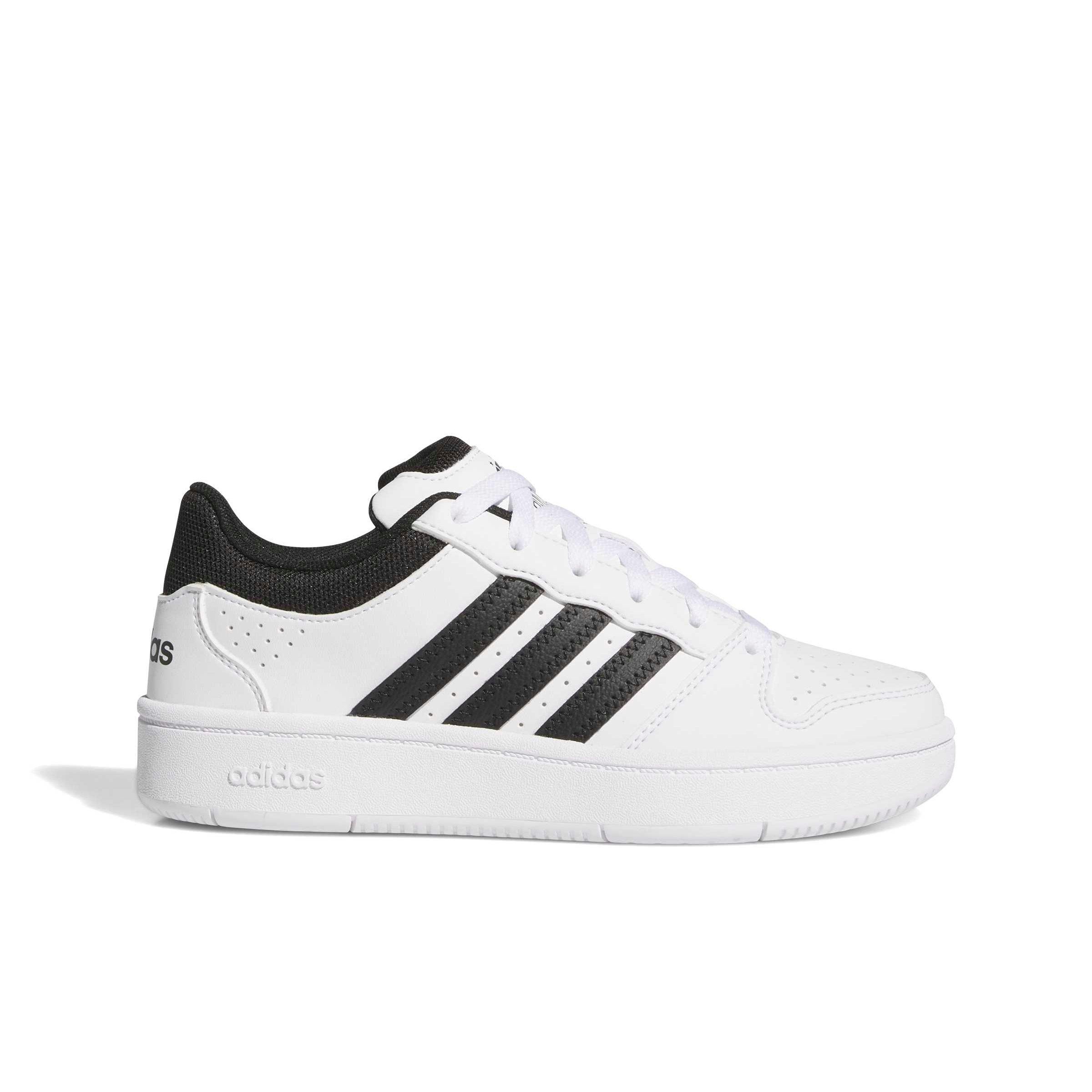 adidas Hoops Classic J "Ftwr White/Core Black/Orbit Grey" Grade School Boys' Shoe - WHITE/BLACK/GREY Thumbnail View 1