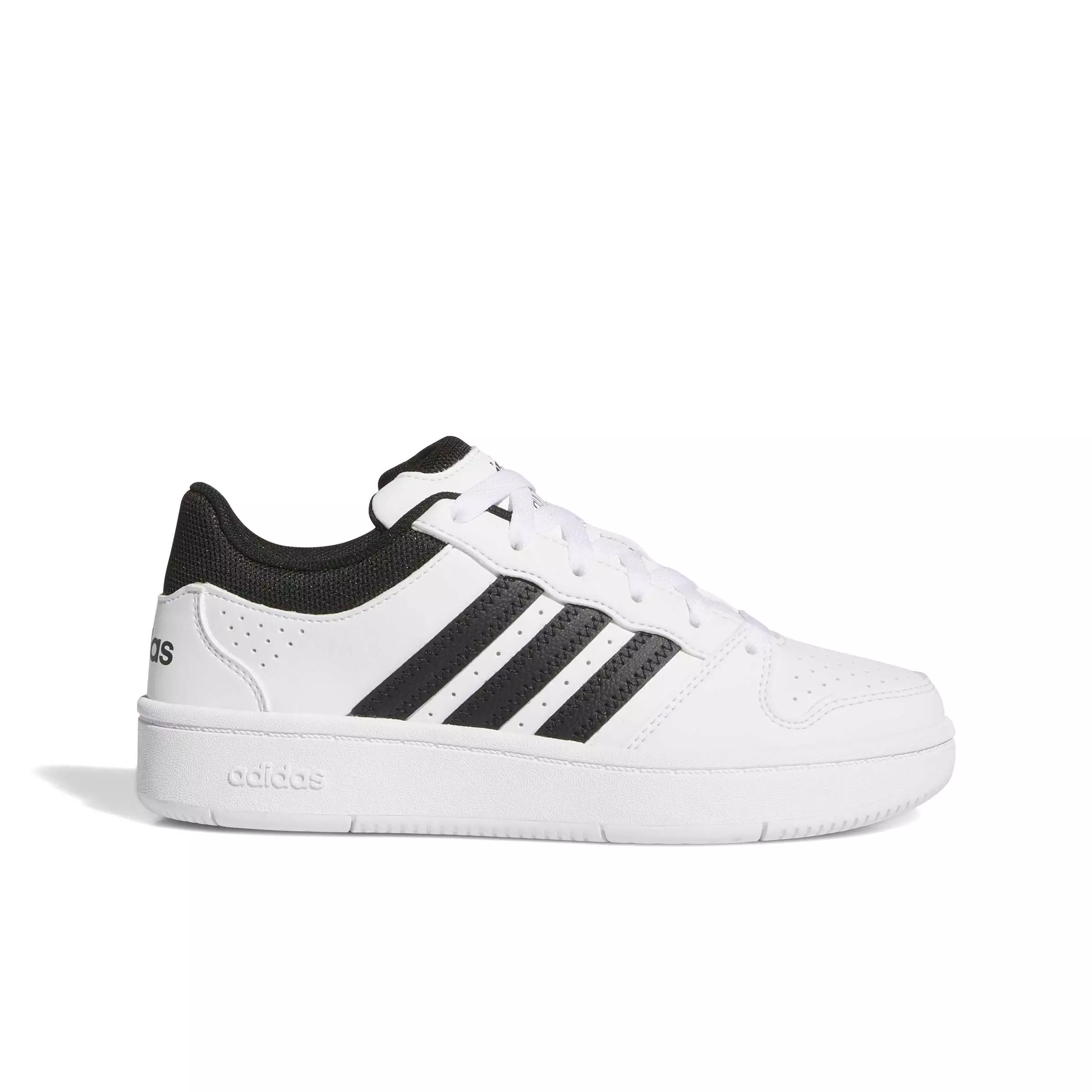 adidas Hoops Classic J "Ftwr White/Core Black/Orbit Grey" Grade School Boys' Shoe - WHITE/BLACK/GREY