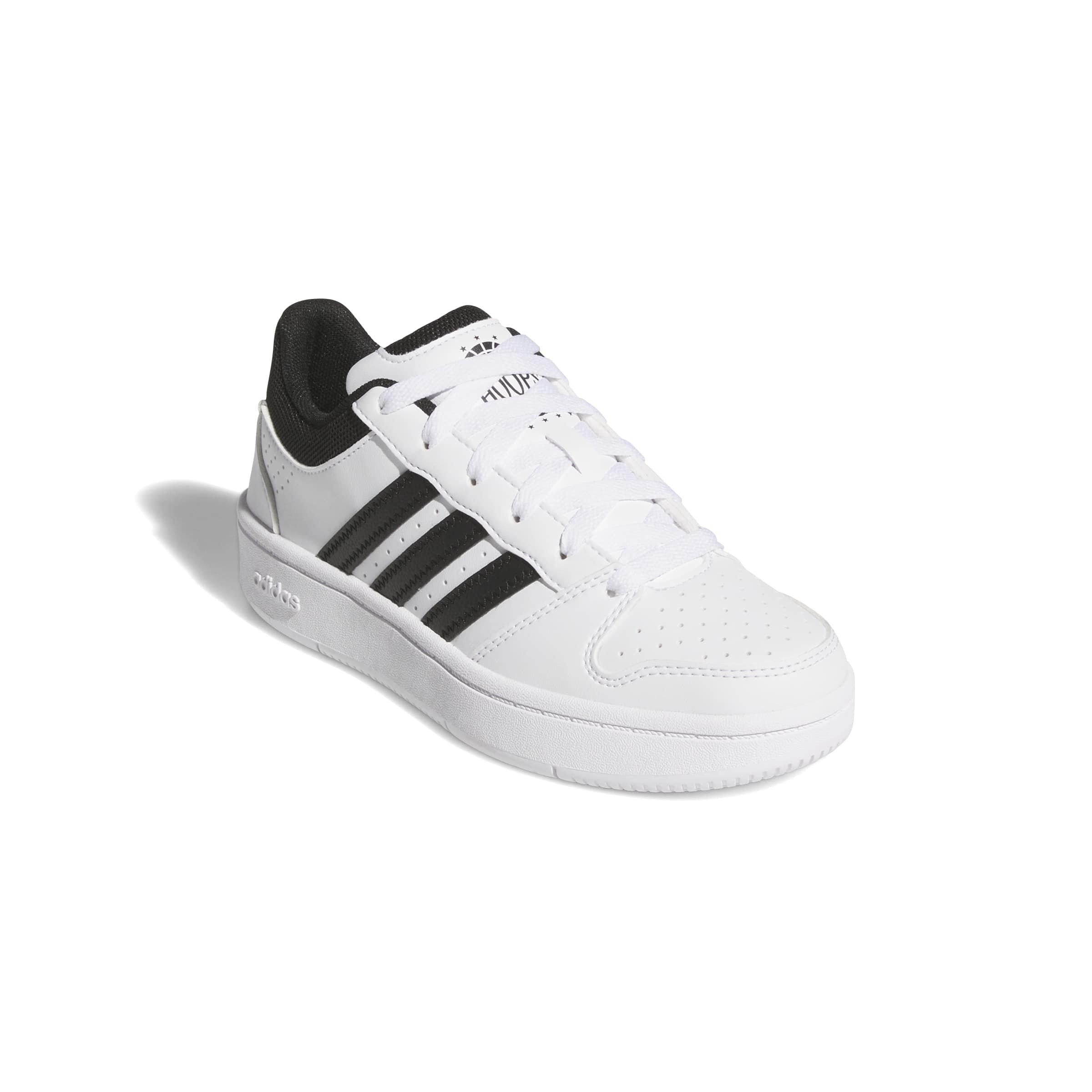 adidas Hoops Classic J "Ftwr White/Core Black/Orbit Grey" Grade School Boys' Shoe - WHITE/BLACK/GREY Thumbnail View 3
