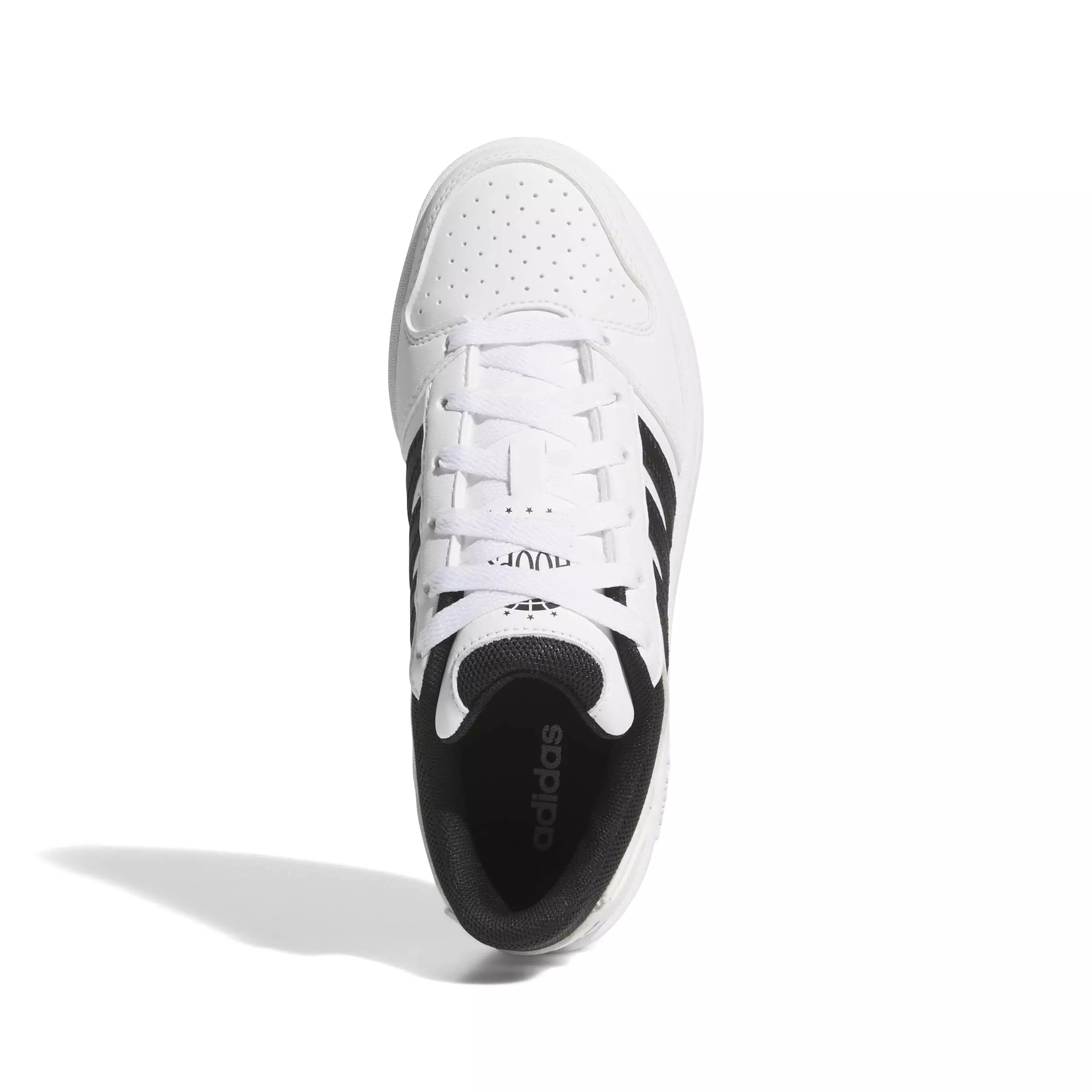 adidas Hoops Classic J "Ftwr White/Core Black/Orbit Grey" Grade School Boys' Shoe - WHITE/BLACK/GREY