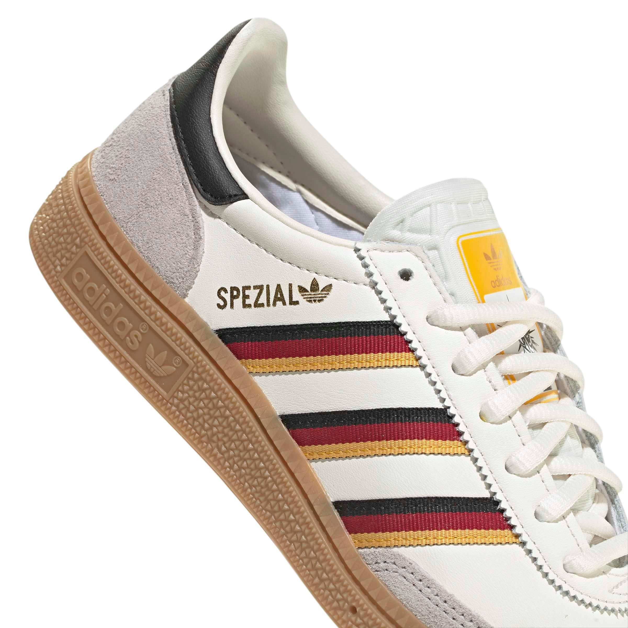 adidas Originals Handball Spezial "Ftwr White/Ftwr White/Crew Yellow" Grade School Boys' Shoe - WHITE/WHITE/YELLOW Thumbnail View 7