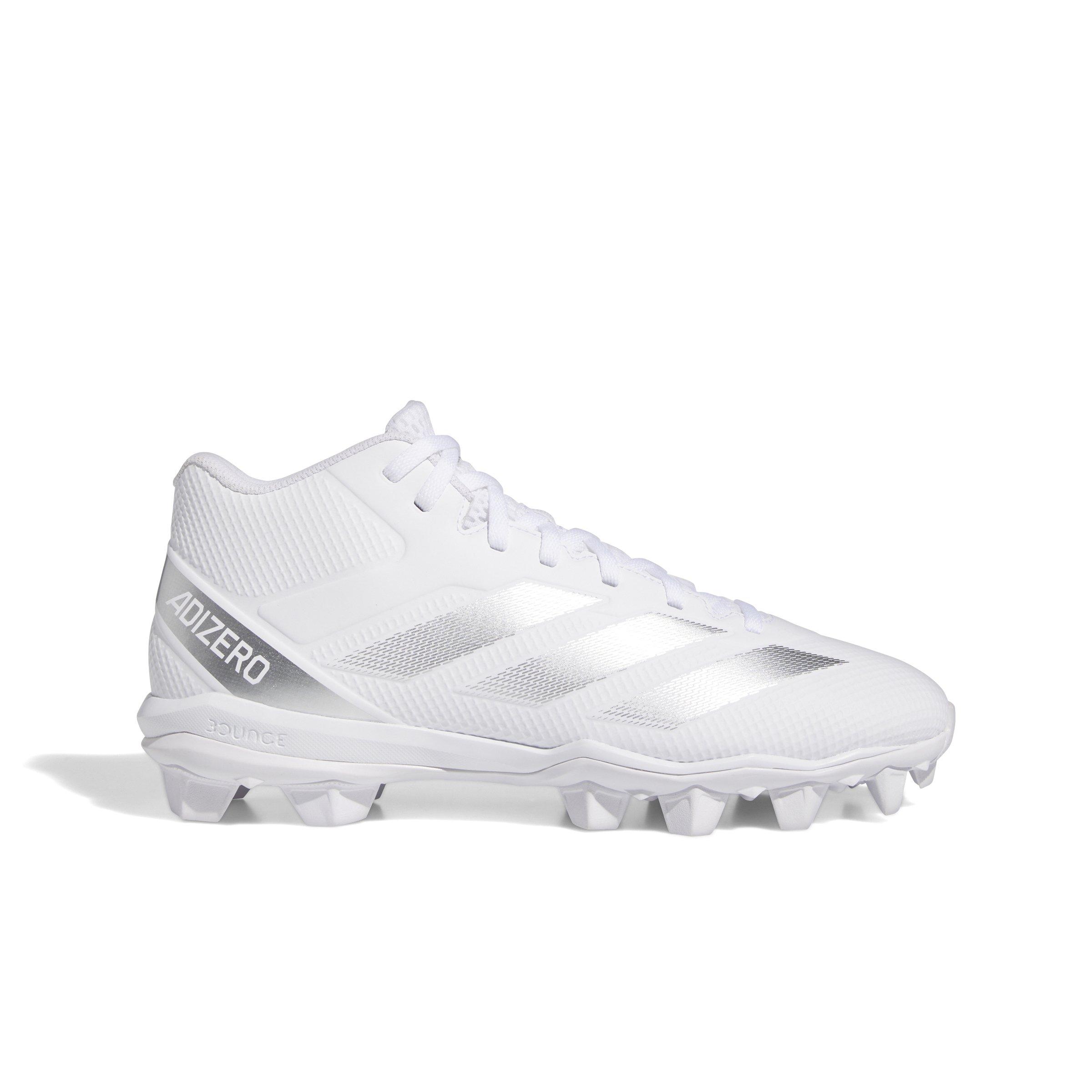 adidas Adizero Impact.2 Molded "Ftwr White/Silver Metallic/Ftwr White" Men's Football Cleat - WHITE/SILVER/WHITE Thumbnail View 1