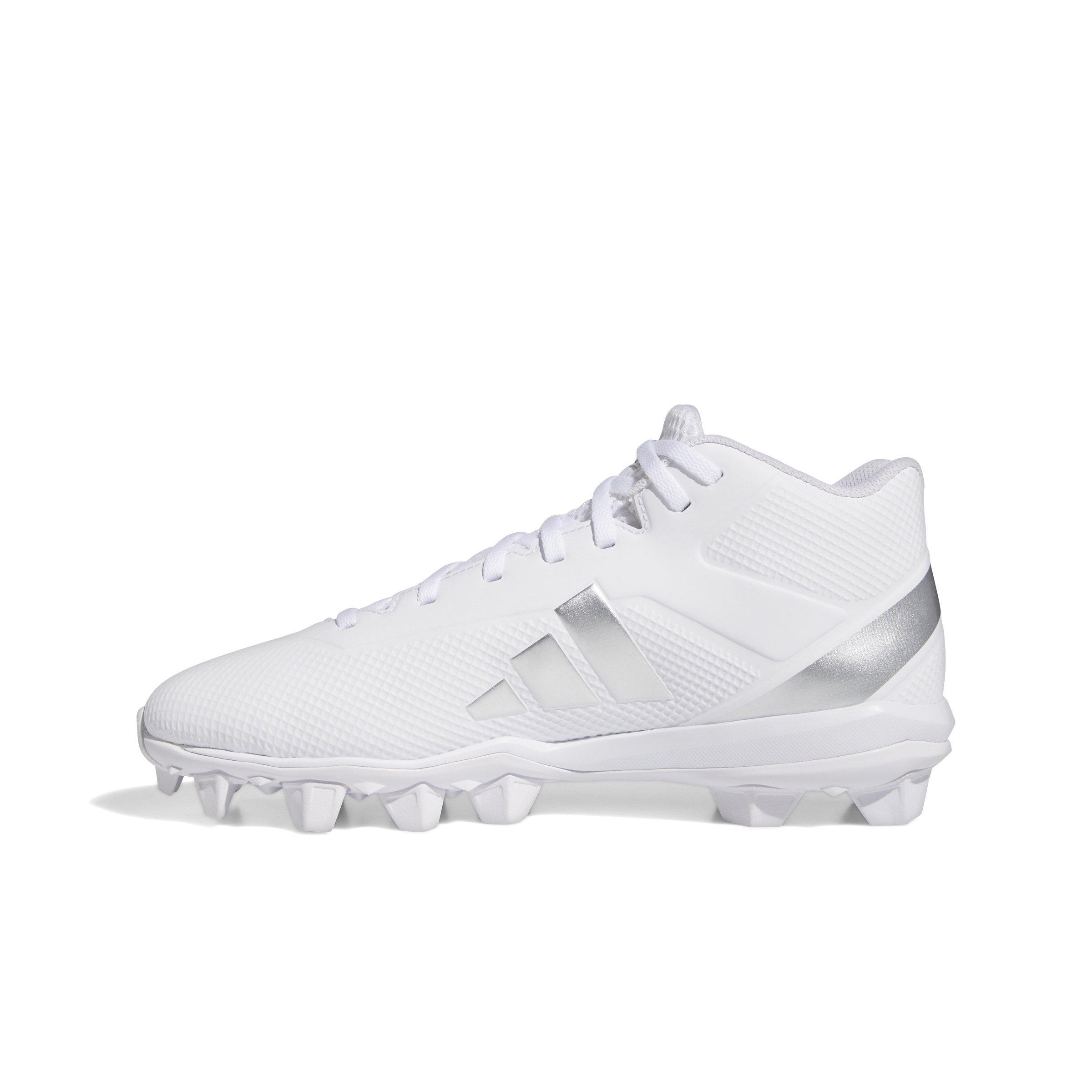 adidas Adizero Impact.2 Molded "Ftwr White/Silver Metallic/Ftwr White" Men's Football Cleat - WHITE/SILVER/WHITE Thumbnail View 2