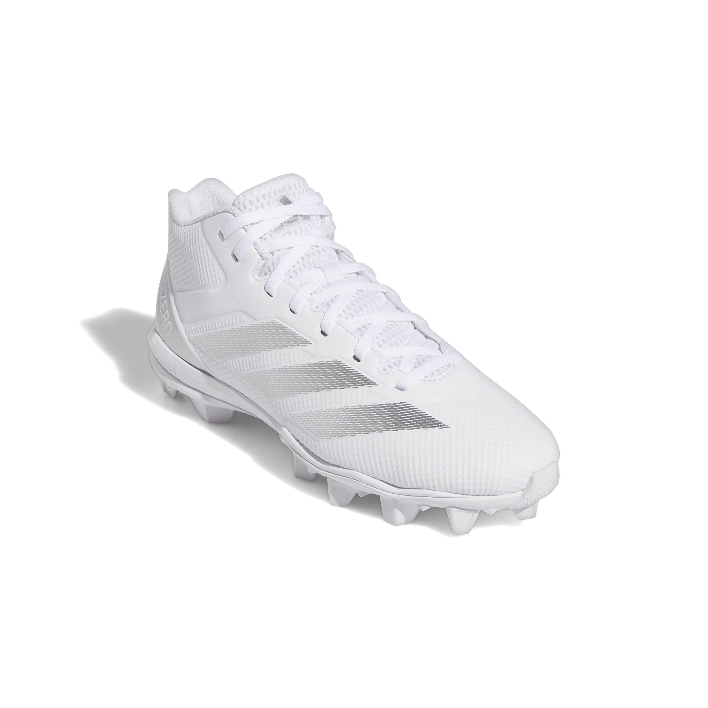 adidas Adizero Impact.2 Molded "Ftwr White/Silver Metallic/Ftwr White" Men's Football Cleat - WHITE/SILVER/WHITE Thumbnail View 3