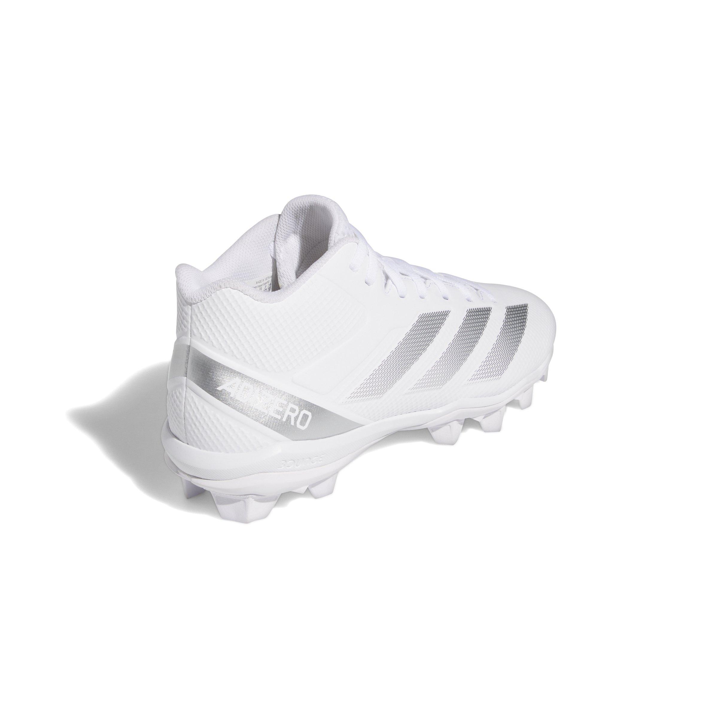 adidas Adizero Impact.2 Molded "Ftwr White/Silver Metallic/Ftwr White" Men's Football Cleat - WHITE/SILVER/WHITE Thumbnail View 4