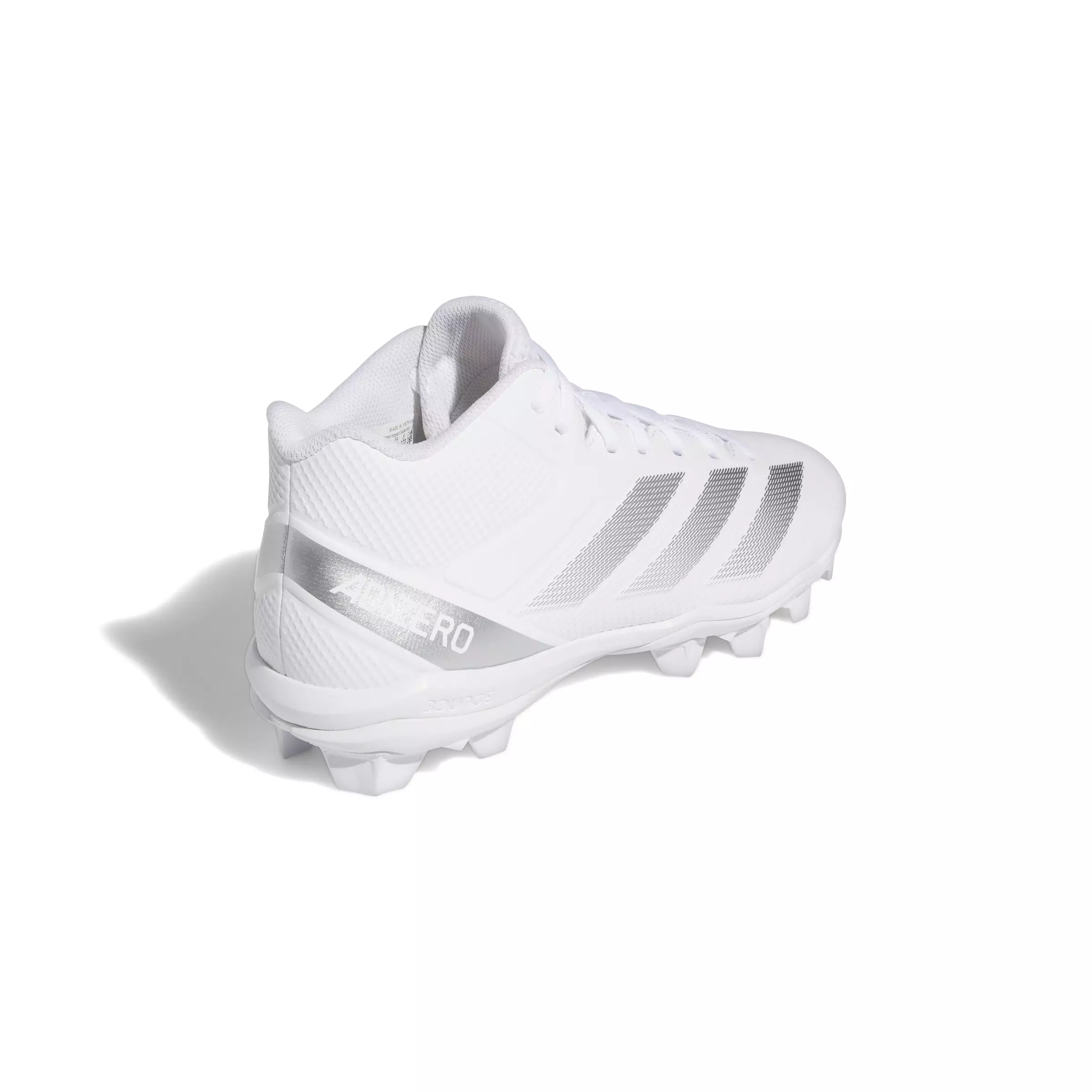 adidas Adizero Impact.2 Molded "Ftwr White/Silver Metallic/Ftwr White" Men's Football Cleat - WHITE/SILVER/WHITE