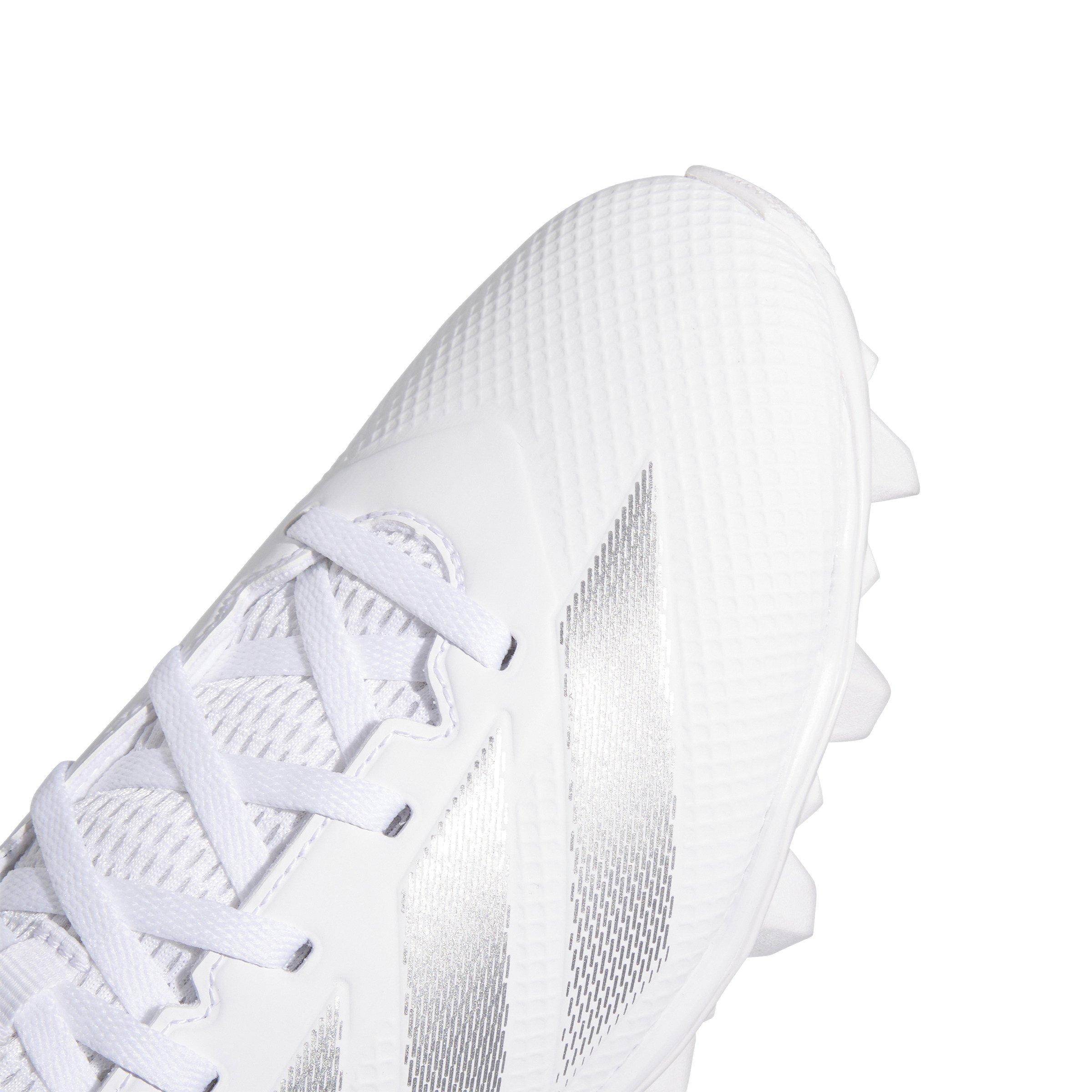 adidas Adizero Impact.2 Molded "Ftwr White/Silver Metallic/Ftwr White" Men's Football Cleat - WHITE/SILVER/WHITE Thumbnail View 7