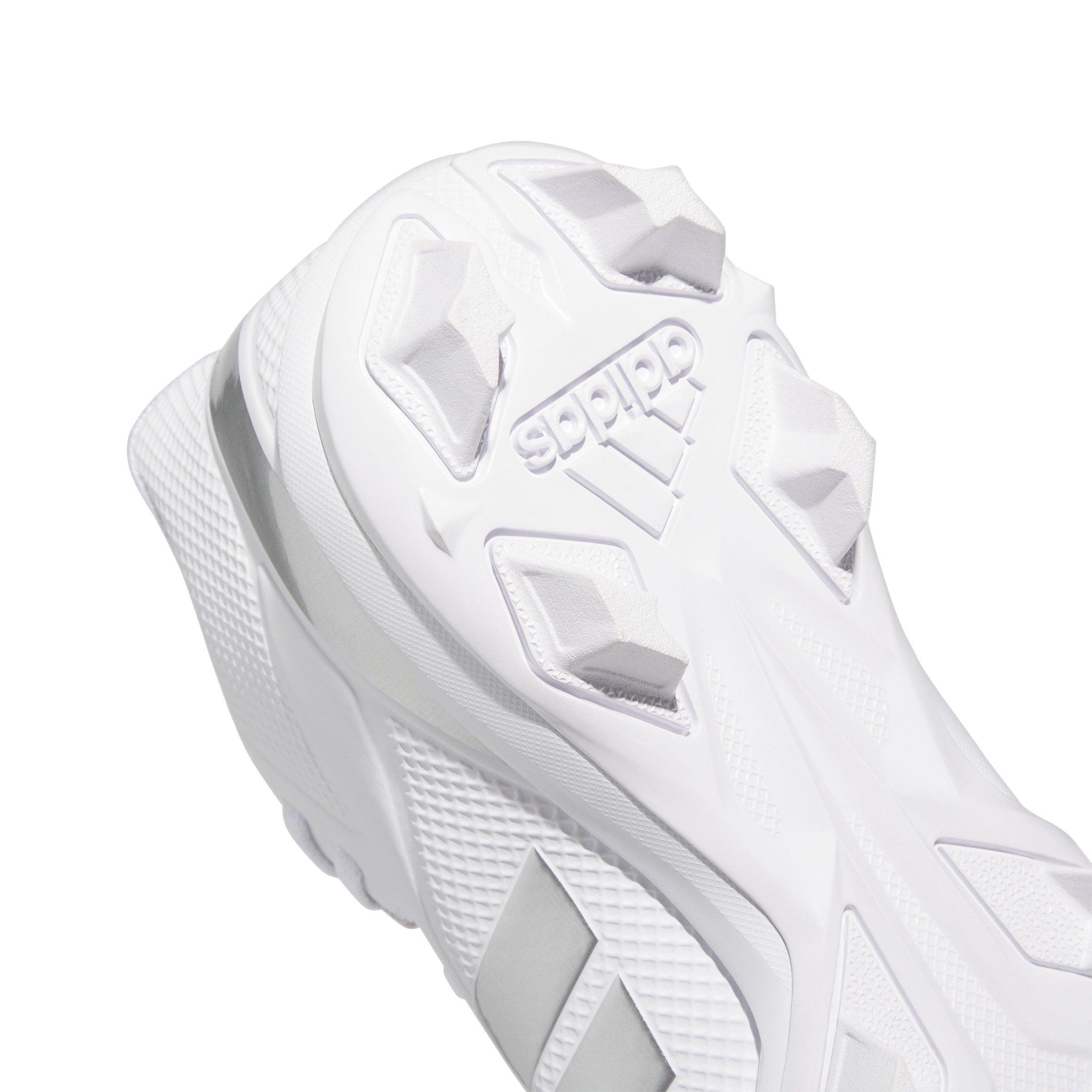 adidas Adizero Impact.2 Molded "Ftwr White/Silver Metallic/Ftwr White" Men's Football Cleat - WHITE/SILVER/WHITE Thumbnail View 8