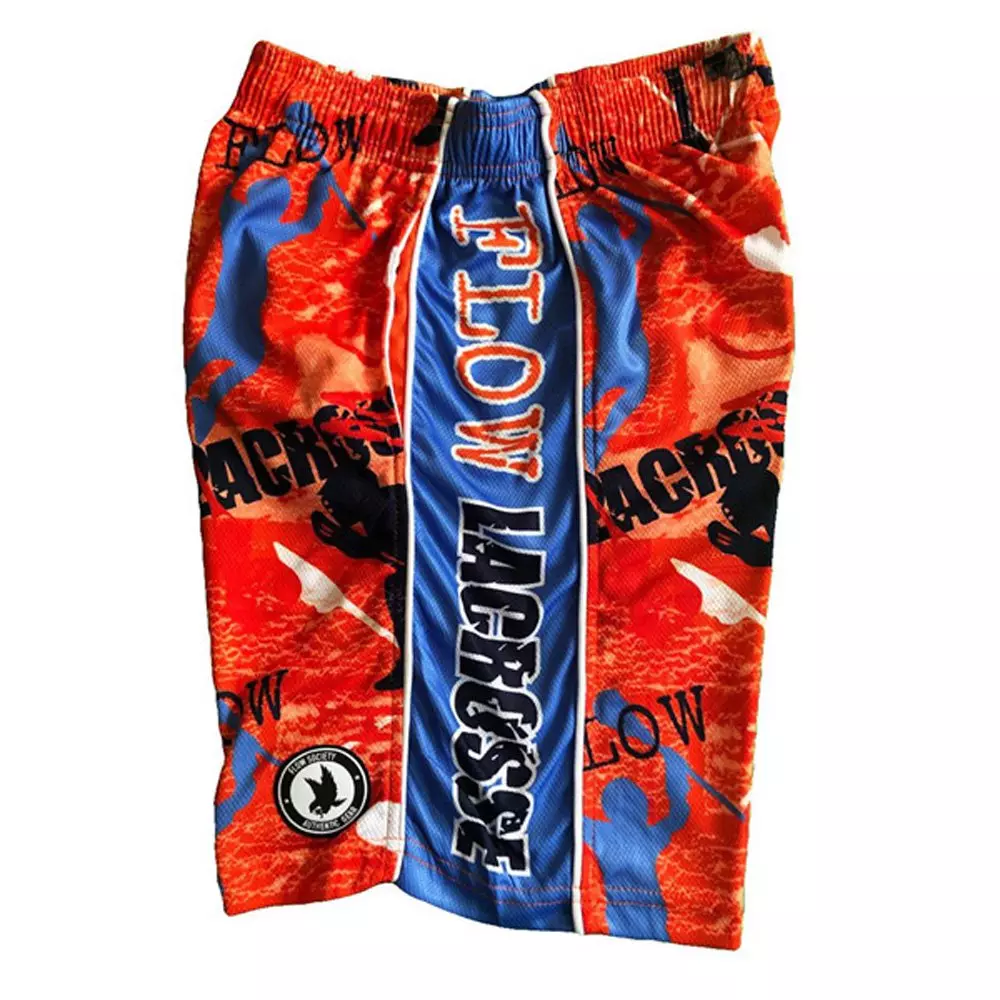 Flow Society Big Boys' Lacrosse Flow Attack Shorts - Orange - ORANGE