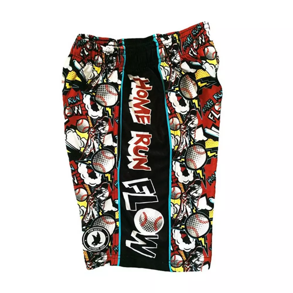 Flow Society Big Boys' Home Run Attack Shorts - Red - RED