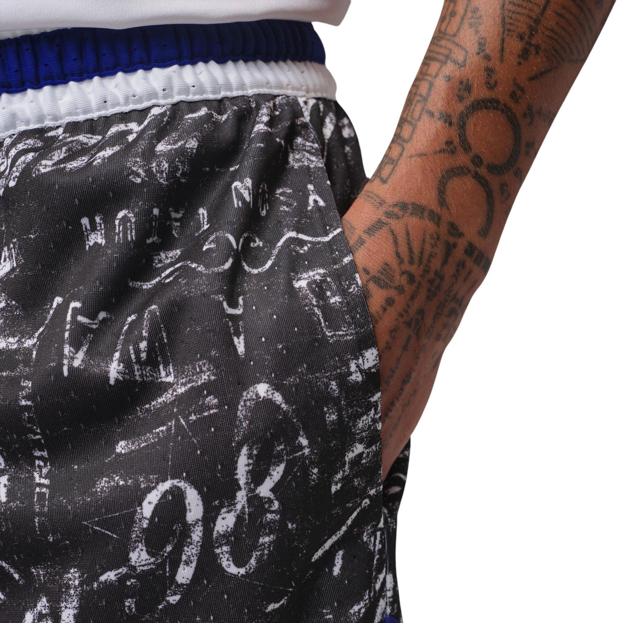 Jordan Men's Tatum Sport Dri-FIT AOP Diamond Basketball Shorts - White/Concord - WHITE