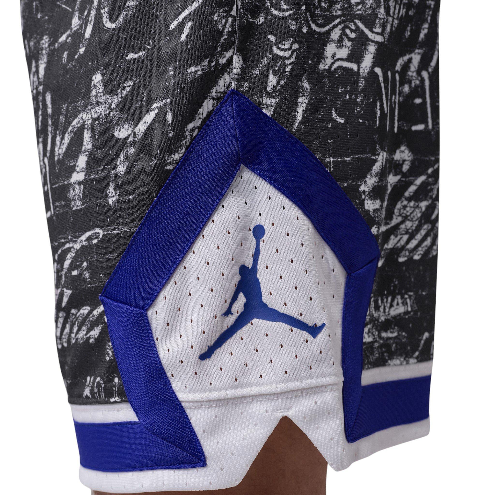 Jordan Men's Tatum Sport Dri-FIT AOP Diamond Basketball Shorts - White/Concord - WHITE