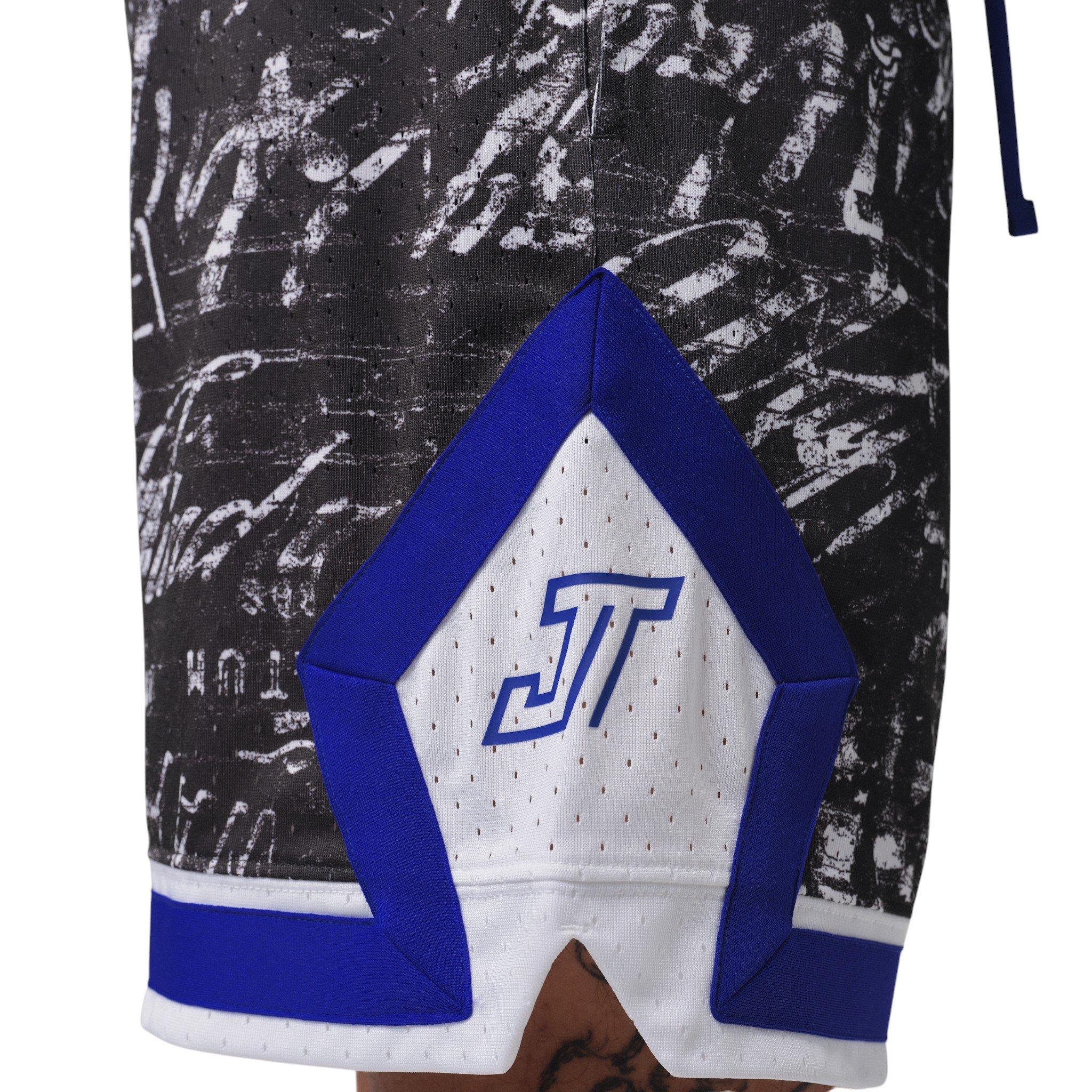 Jordan Men's Tatum Sport Dri-FIT AOP Diamond Basketball Shorts - White/Concord - WHITE