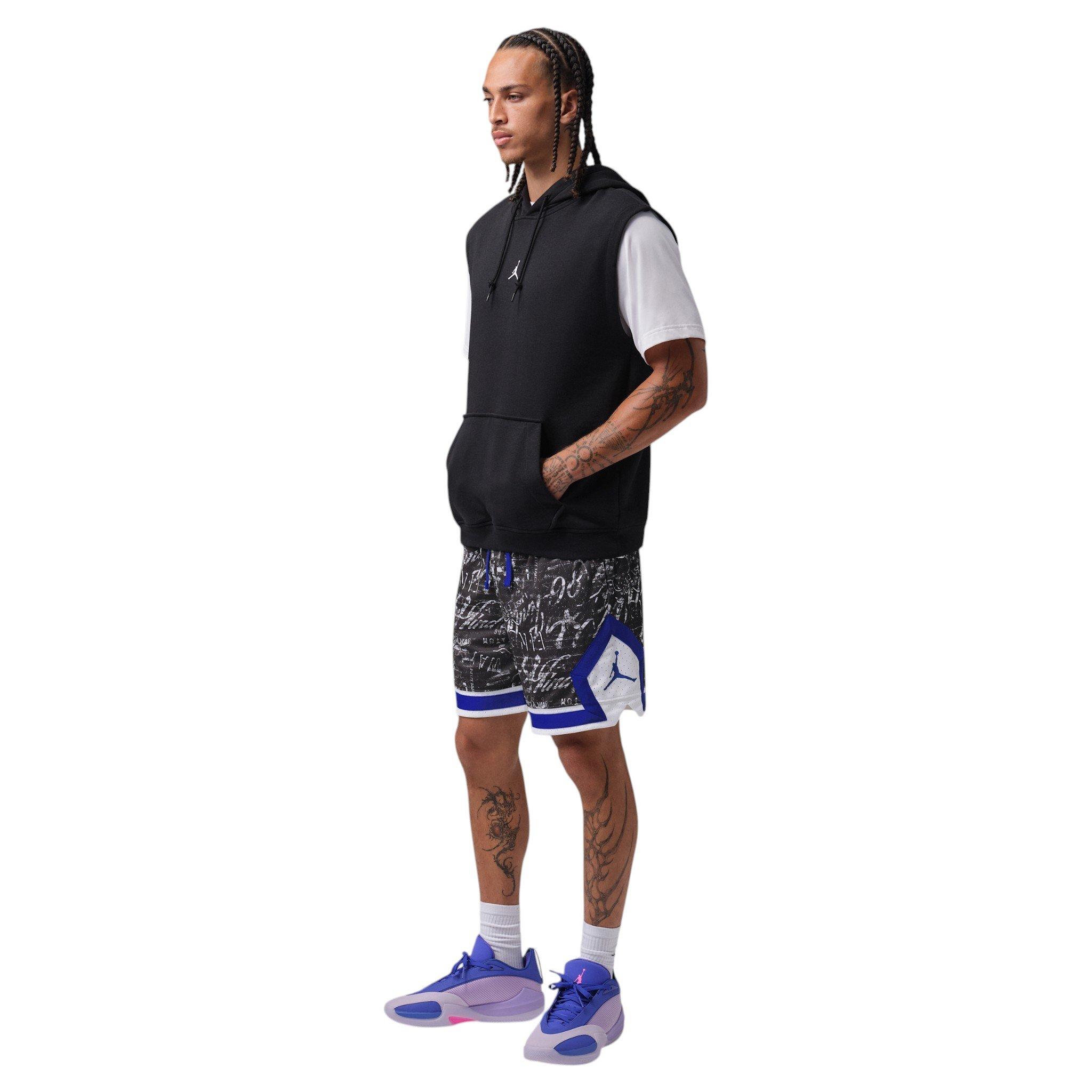 Jordan Men's Tatum Sport Dri-FIT AOP Diamond Basketball Shorts - White/Concord - WHITE