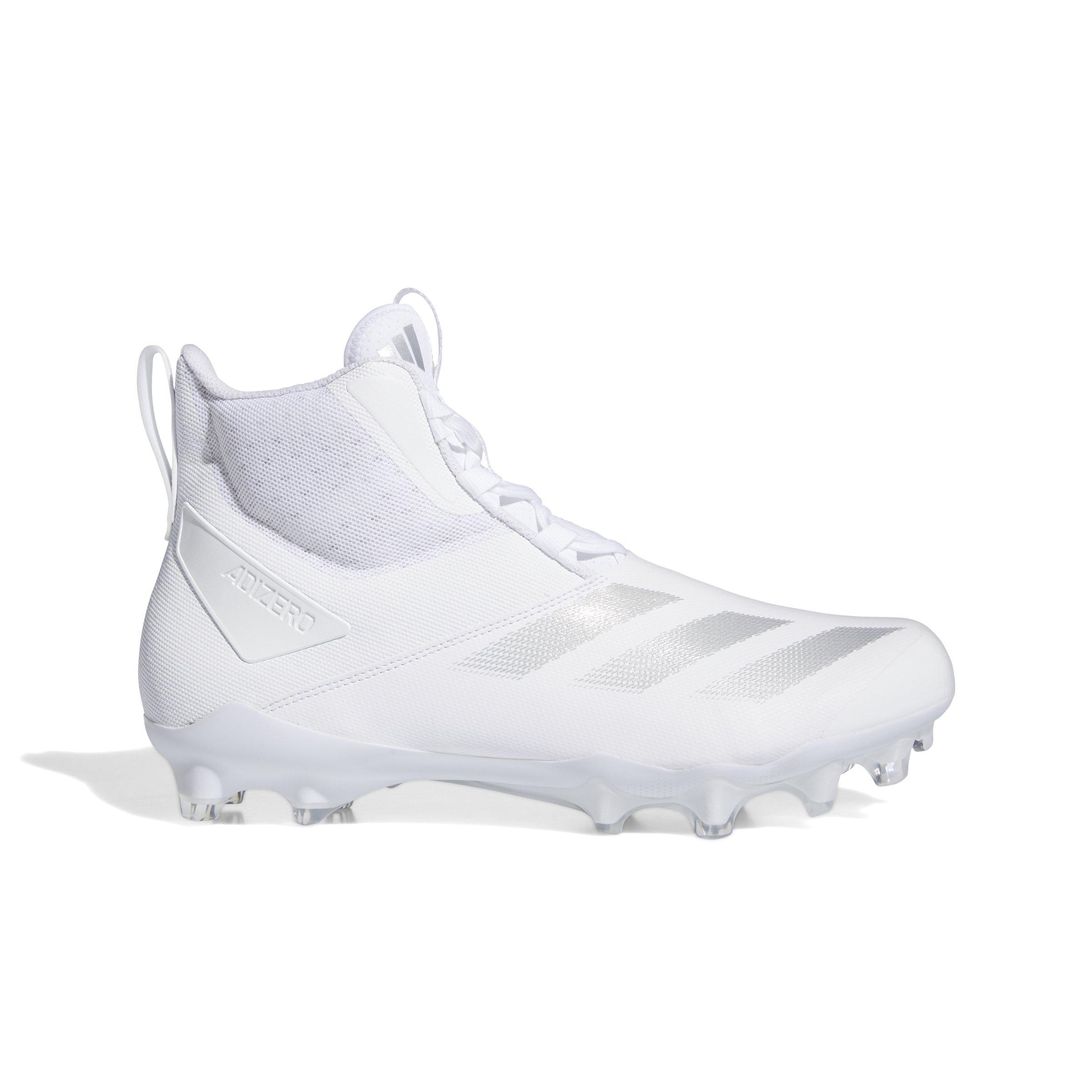 adidas Adizero Chaos Lineman "Ftwr White/Silver Metallic/Ftwr White" Men's Football Cleat - WHITE/SILVER/WHITE Thumbnail View 1