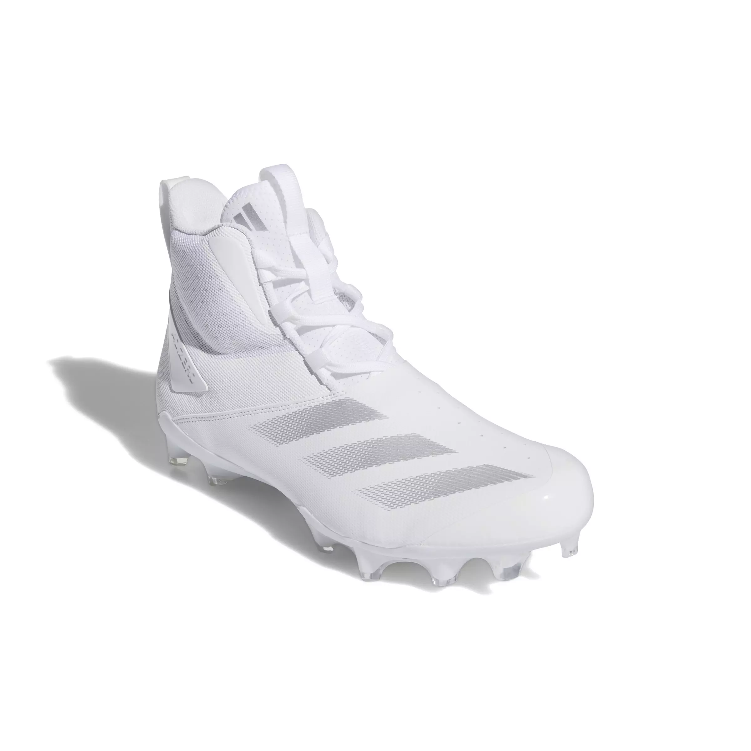 adidas Adizero Chaos Lineman "Ftwr White/Silver Metallic/Ftwr White" Men's Football Cleat - WHITE/SILVER/WHITE