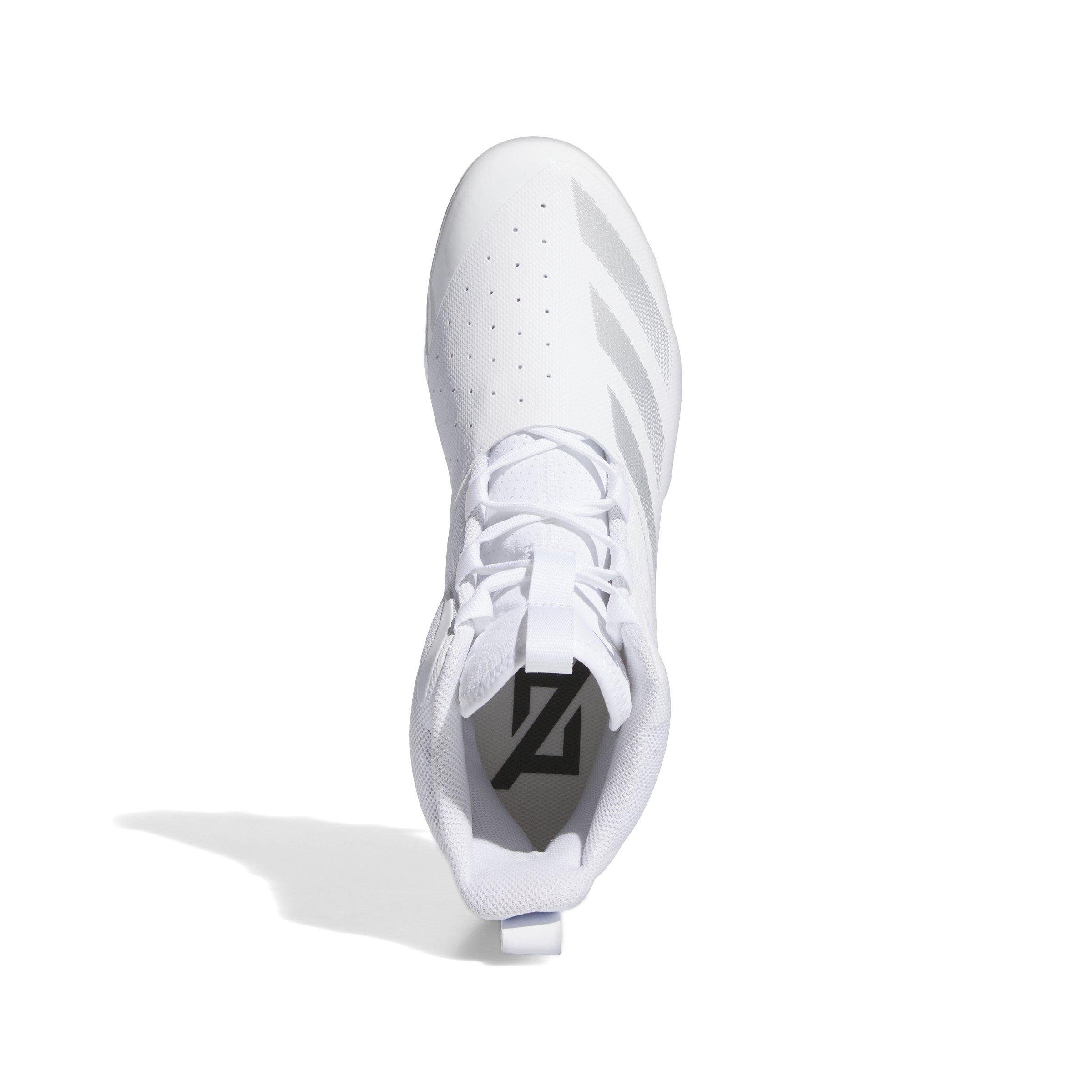adidas Adizero Chaos Lineman "Ftwr White/Silver Metallic/Ftwr White" Men's Football Cleat - WHITE/SILVER/WHITE Thumbnail View 5