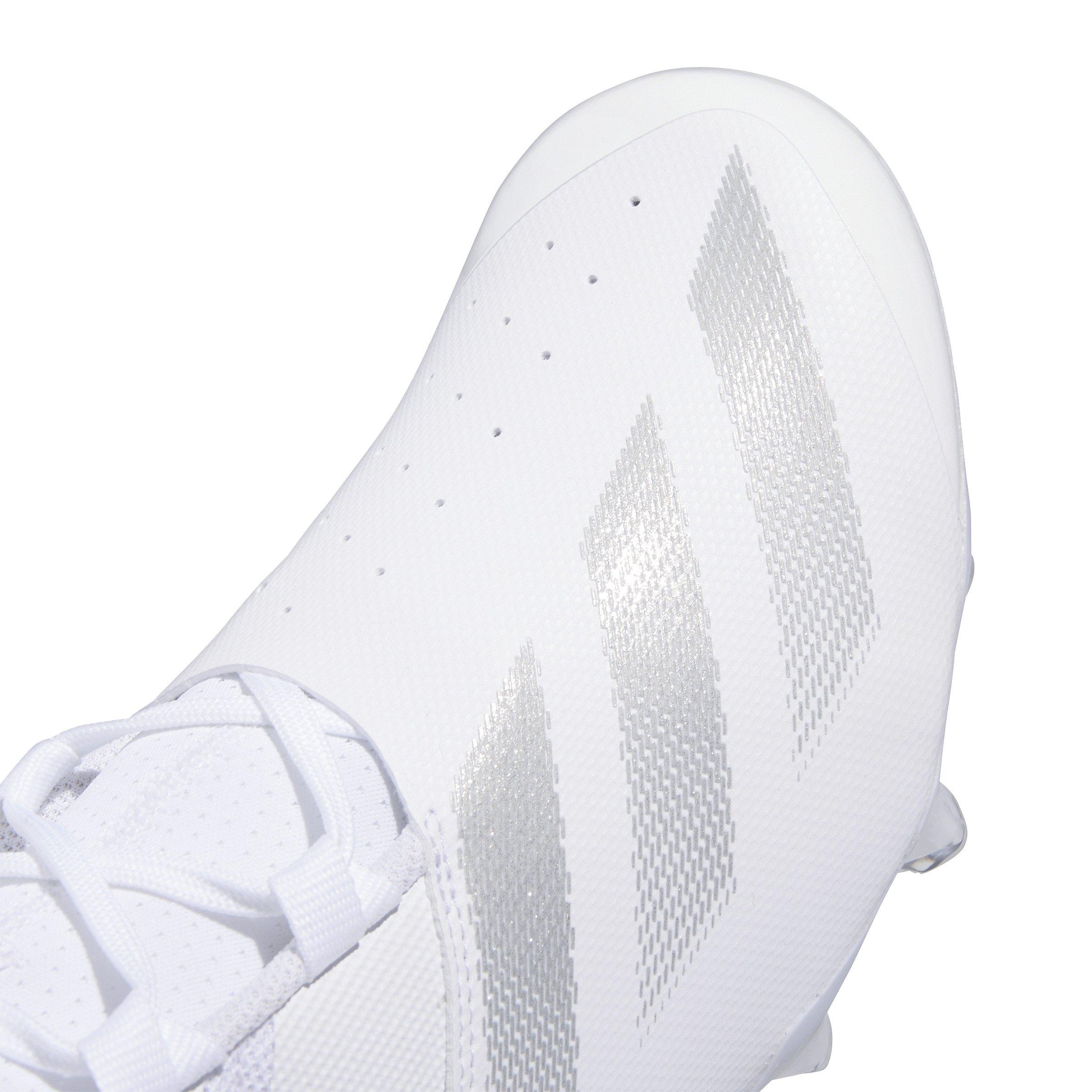 adidas Adizero Chaos Lineman "Ftwr White/Silver Metallic/Ftwr White" Men's Football Cleat - WHITE/SILVER/WHITE Thumbnail View 7