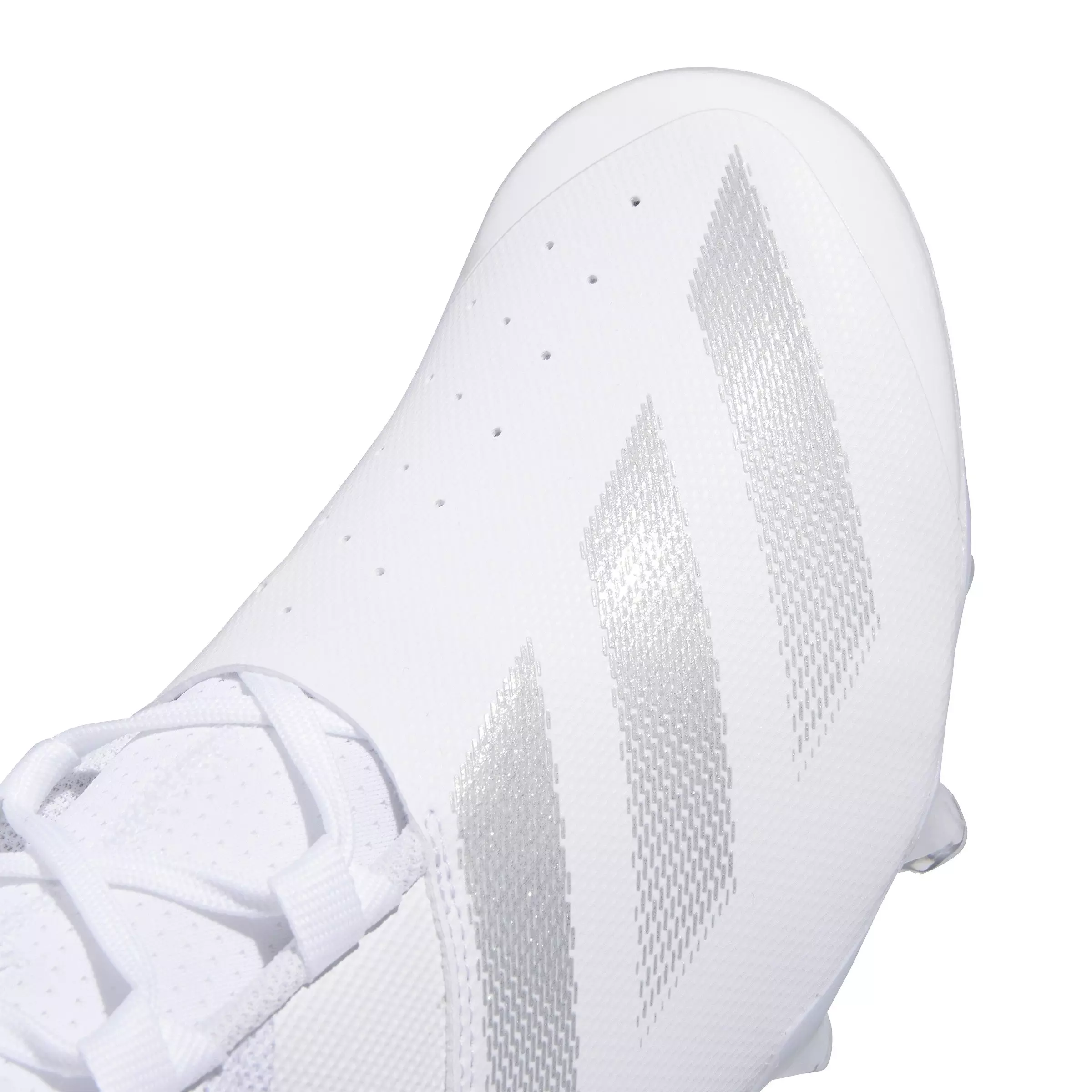 adidas Adizero Chaos Lineman "Ftwr White/Silver Metallic/Ftwr White" Men's Football Cleat - WHITE/SILVER/WHITE