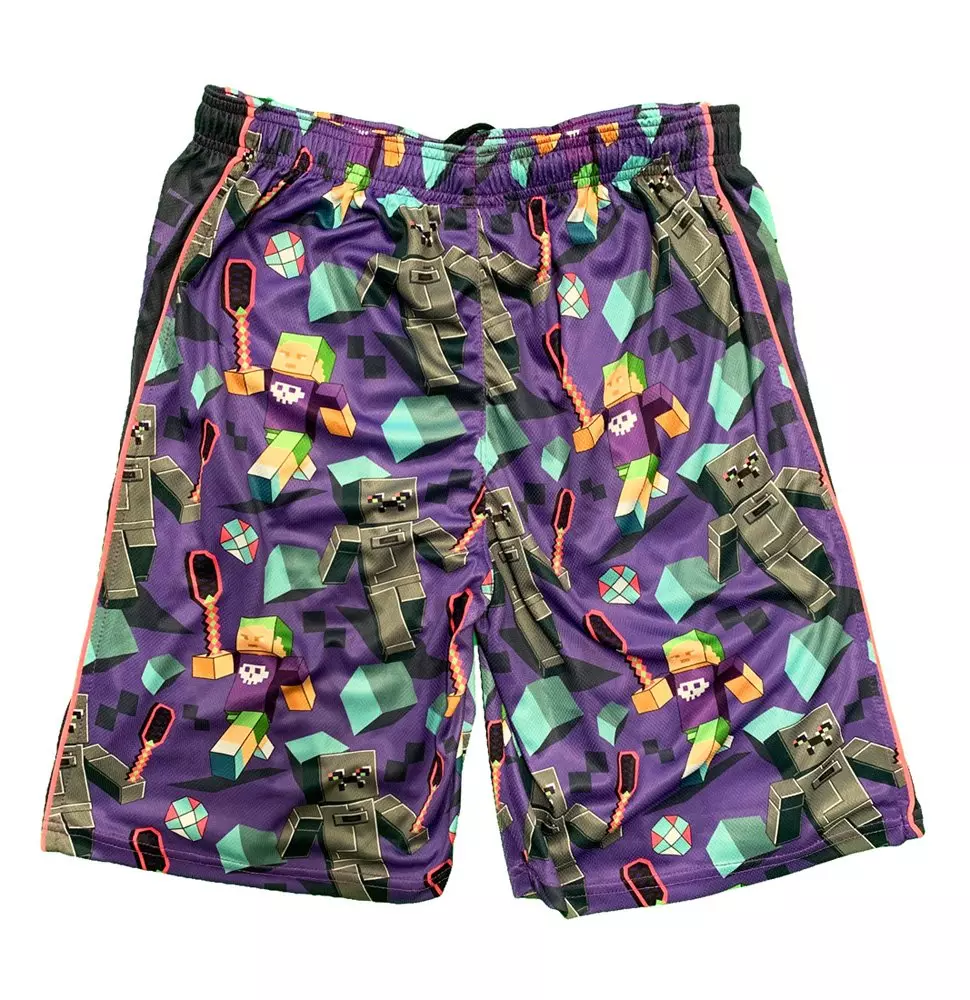 Flow Society Big Boys' Flowcraft Attack Shorts - Purple - PURPLE