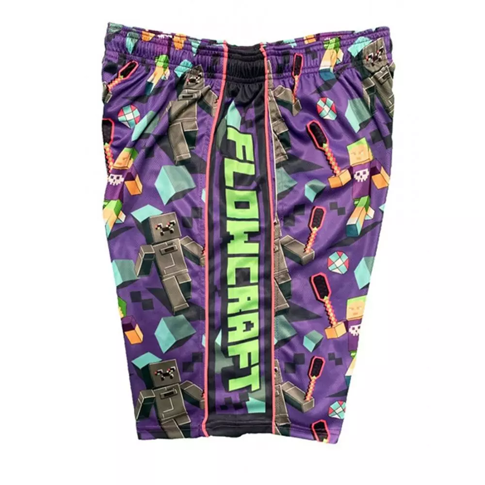 Flow Society Big Boys' Flowcraft Attack Shorts - Purple - PURPLE