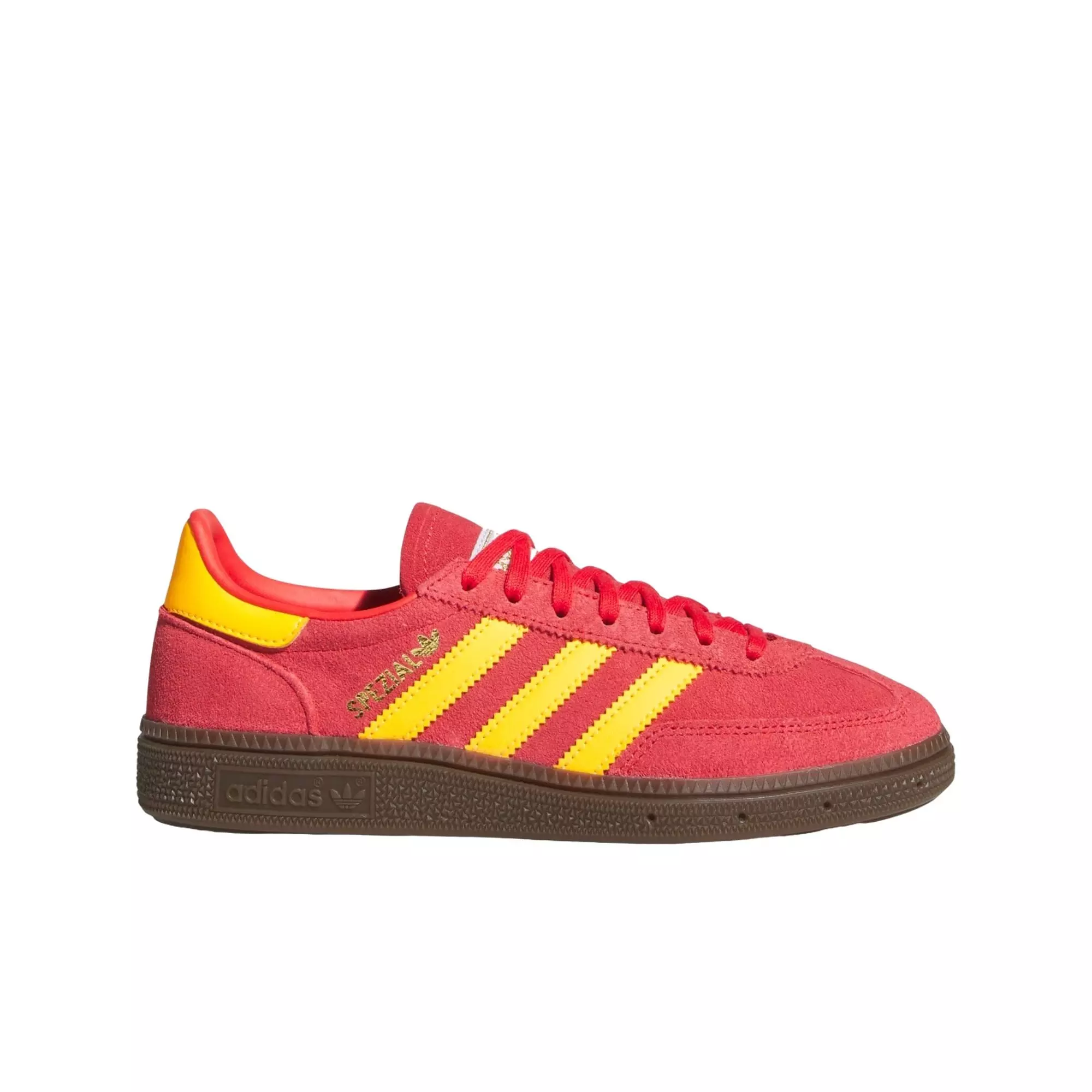 adidas Originals Handball Spezial "Semi Lucid Red/Lucid Tangerine/Gum 5" Grade School Boys' Shoe - RED/TANGERINE/GUM