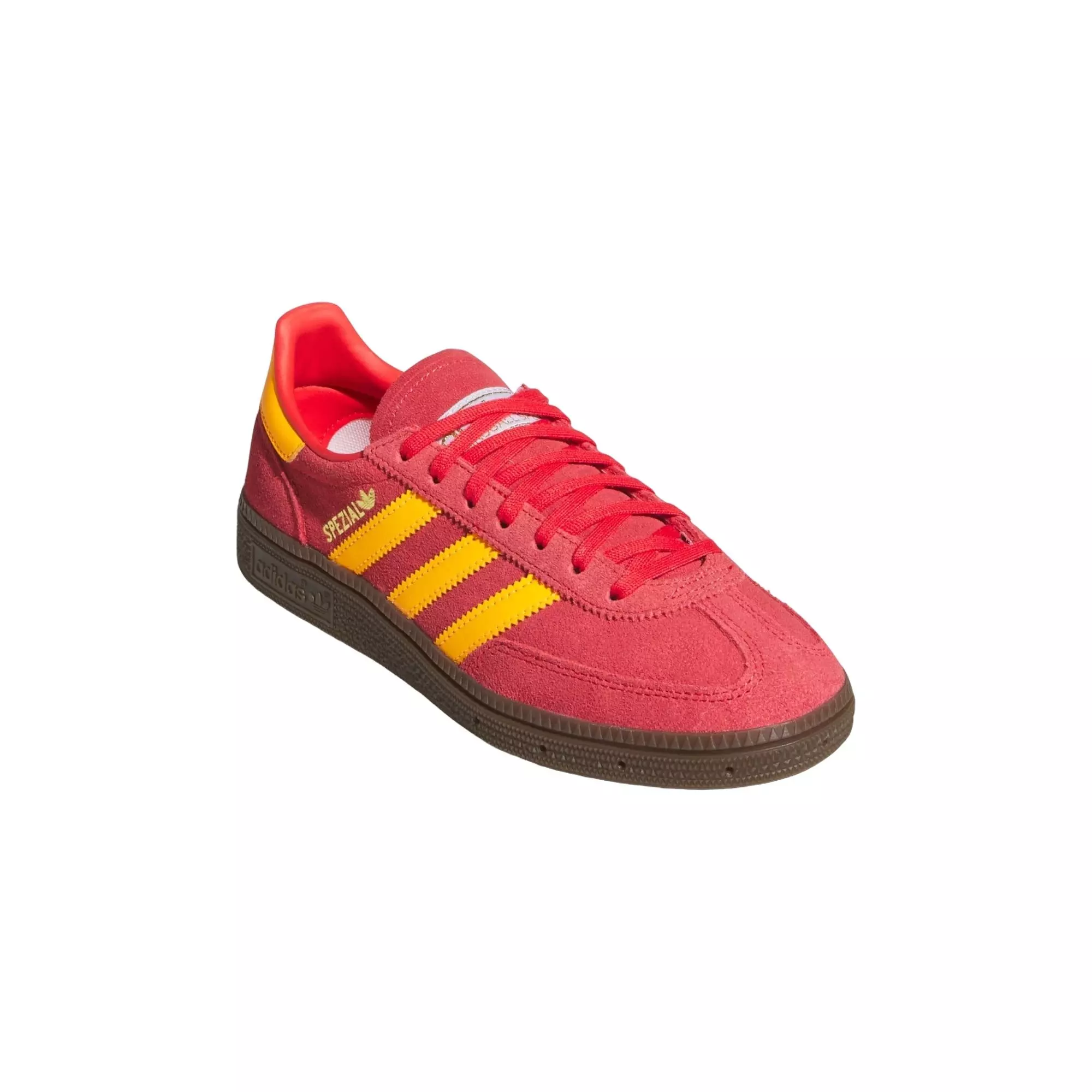 adidas Originals Handball Spezial "Semi Lucid Red/Lucid Tangerine/Gum Grade School Boys' Shoe - RED/TANGERINE/GUM