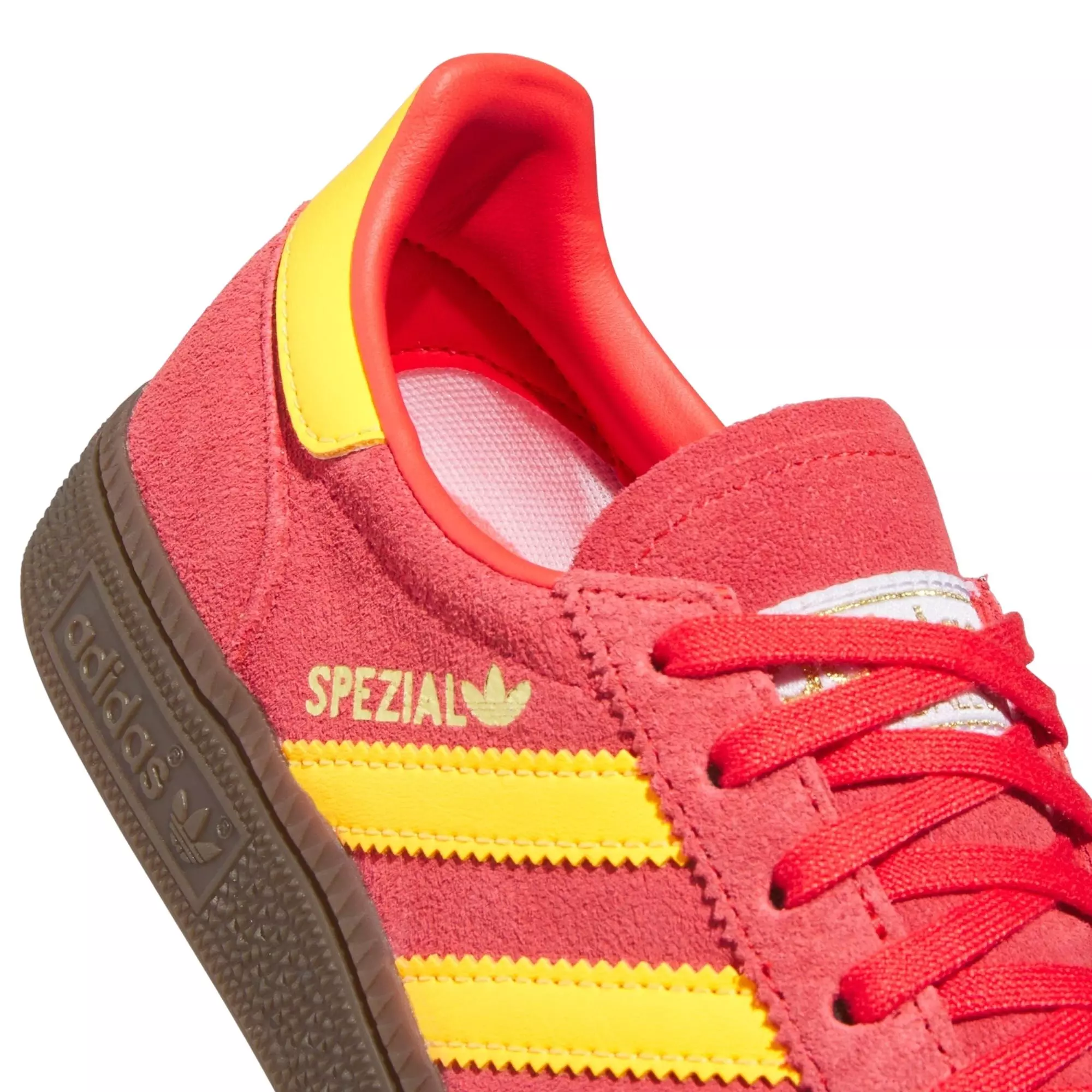adidas Originals Handball Spezial "Semi Lucid Red/Lucid Tangerine/Gum 5" Grade School Boys' Shoe - RED/TANGERINE/GUM