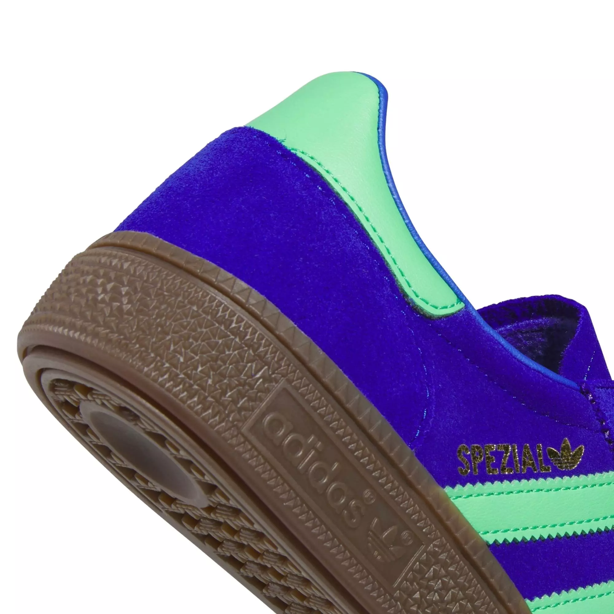 adidas Originals Handball Spezial "Lucid Blue/Semi Screaming Green/Gum Grade School Boys' Shoe - BLUE/GREEN/GUM