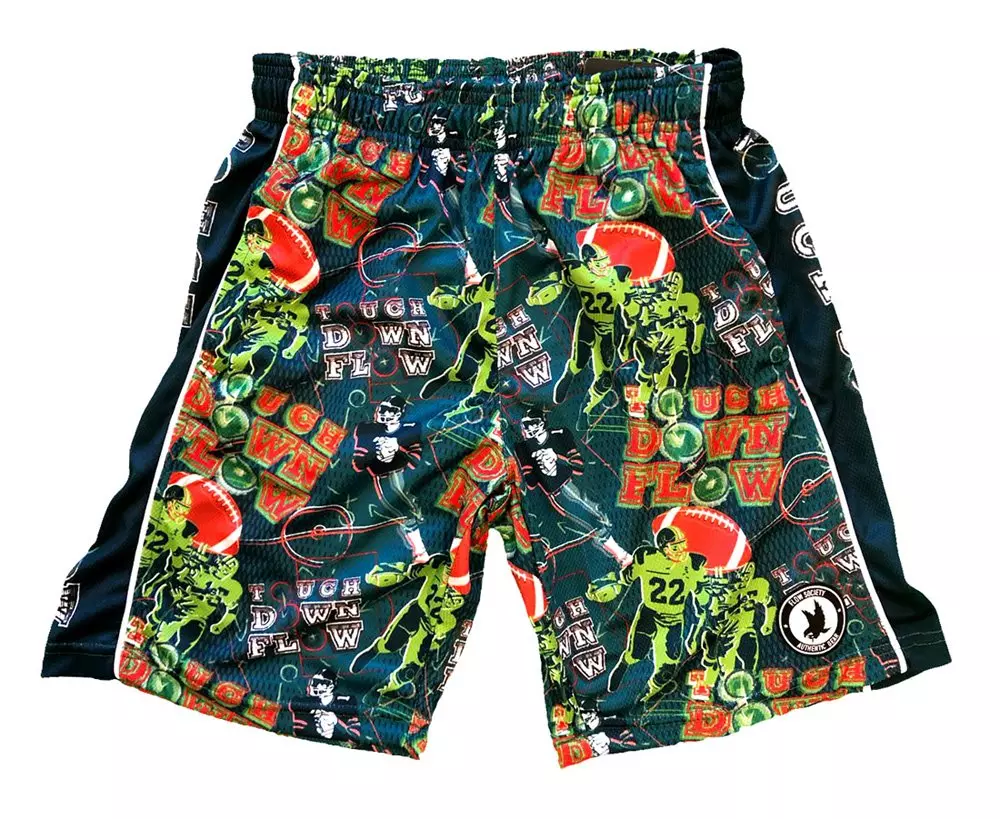 Flow Society Big Boys' Touch Down Flow Attack Shorts - Green - GREEN