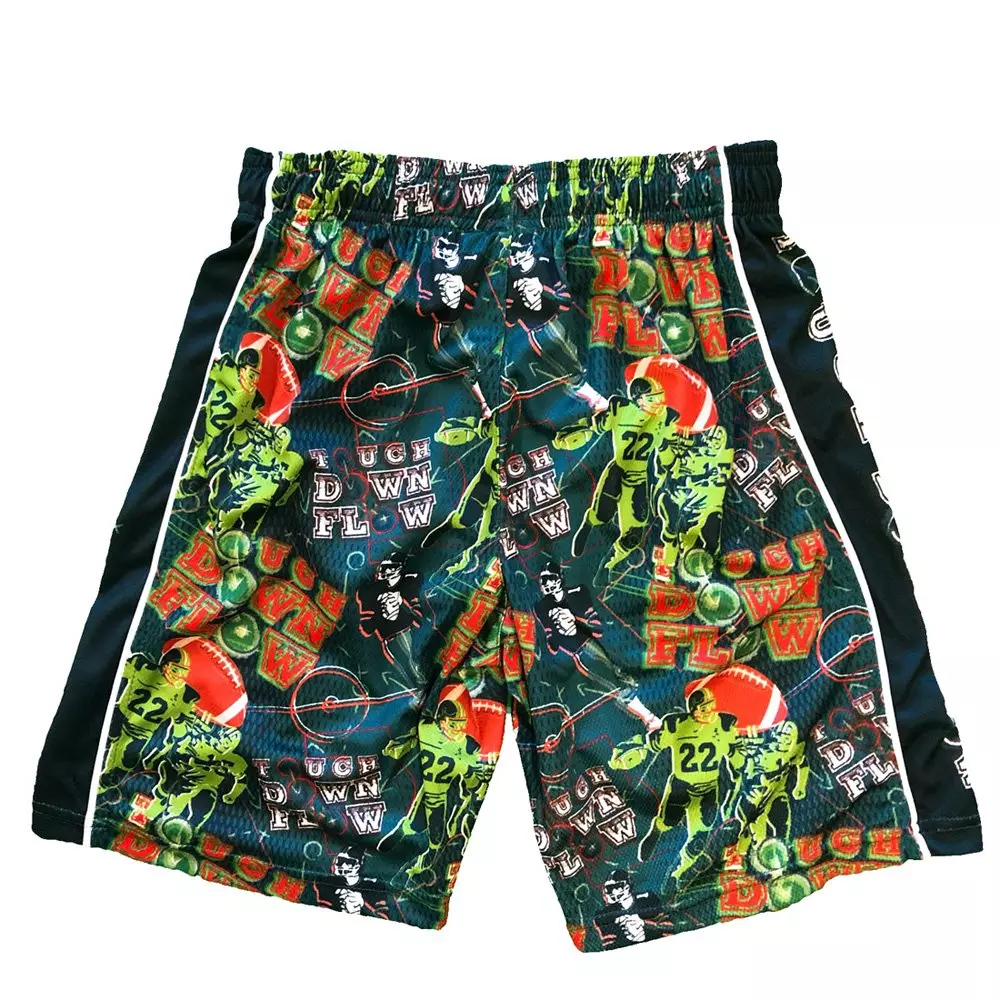 Flow Society Big Boys' Touch Down Flow Attack Shorts -Green - GREEN
