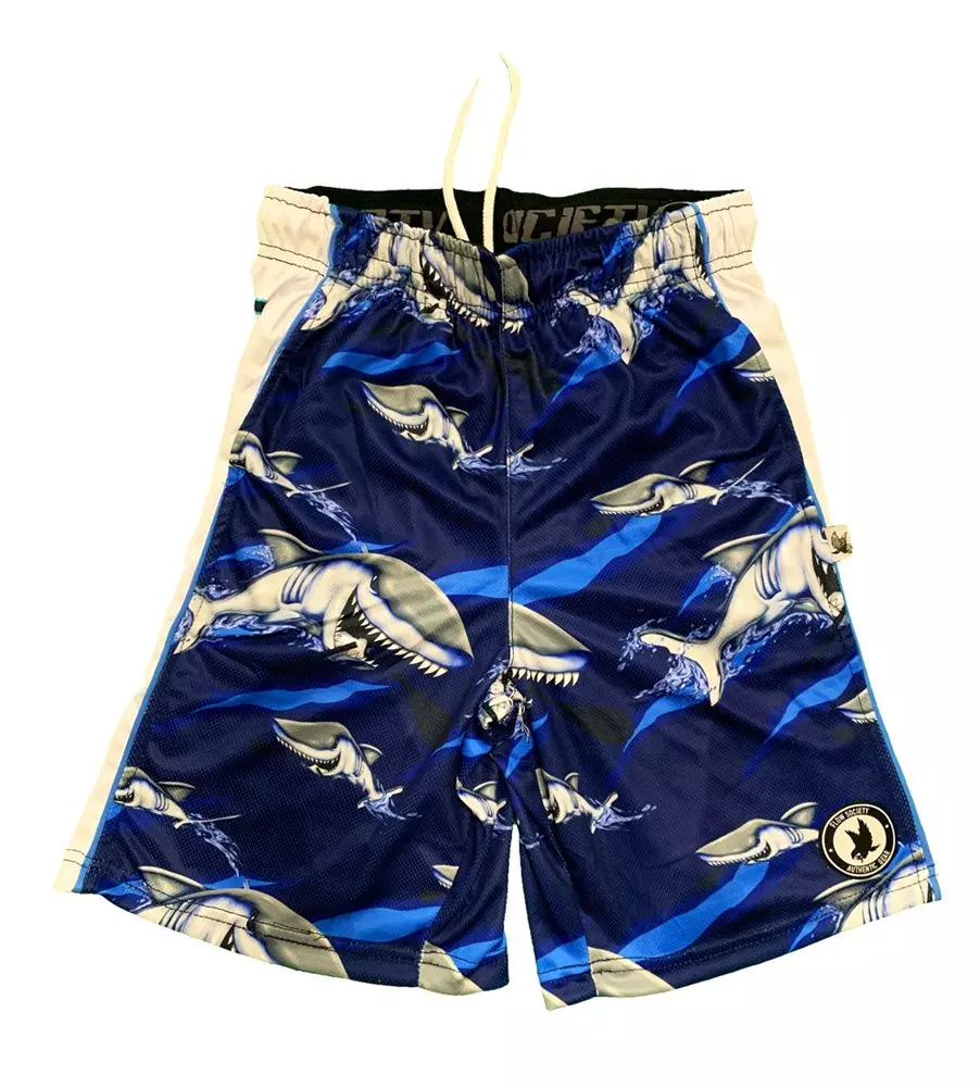 Flow Society Big Boys' Great White Flow Attack Shorts - Blue - BLUE