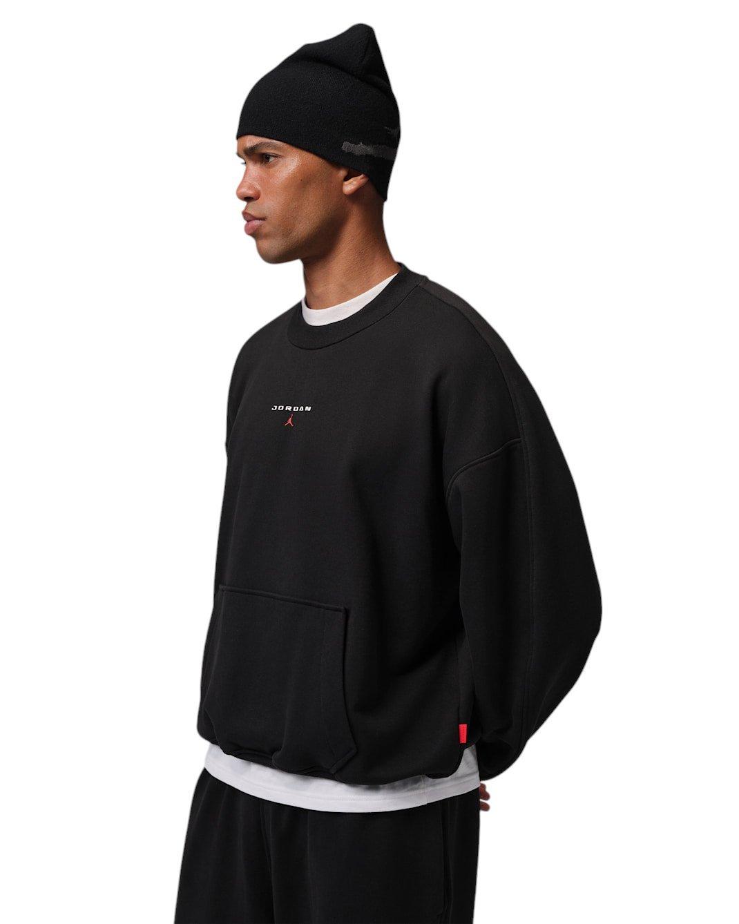 Jordan Men's Flight Fleece Crew-Neck Sweatshirt - Black - BLACK
